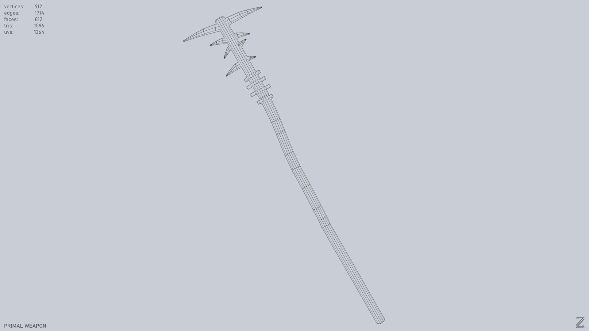 Primal weapon Low-poly 3D model_10