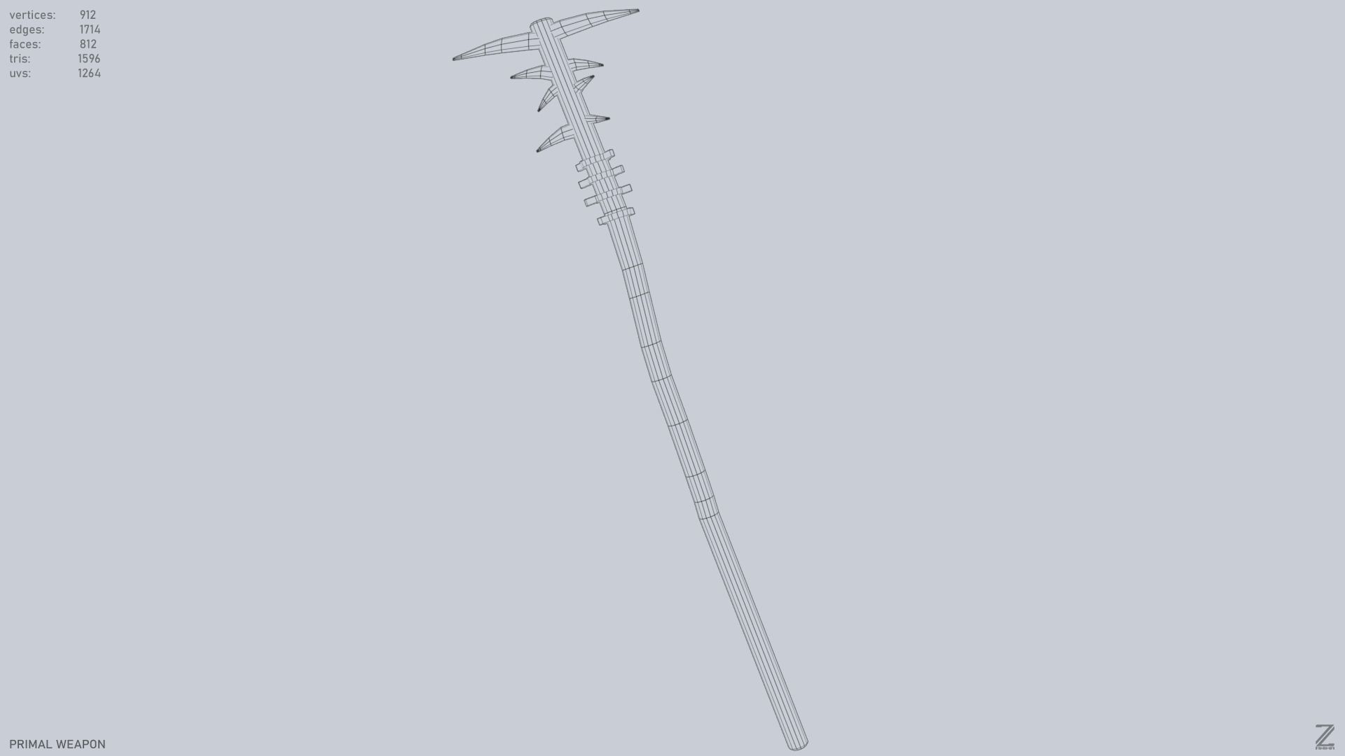 Primal weapon Low-poly 3D model_15