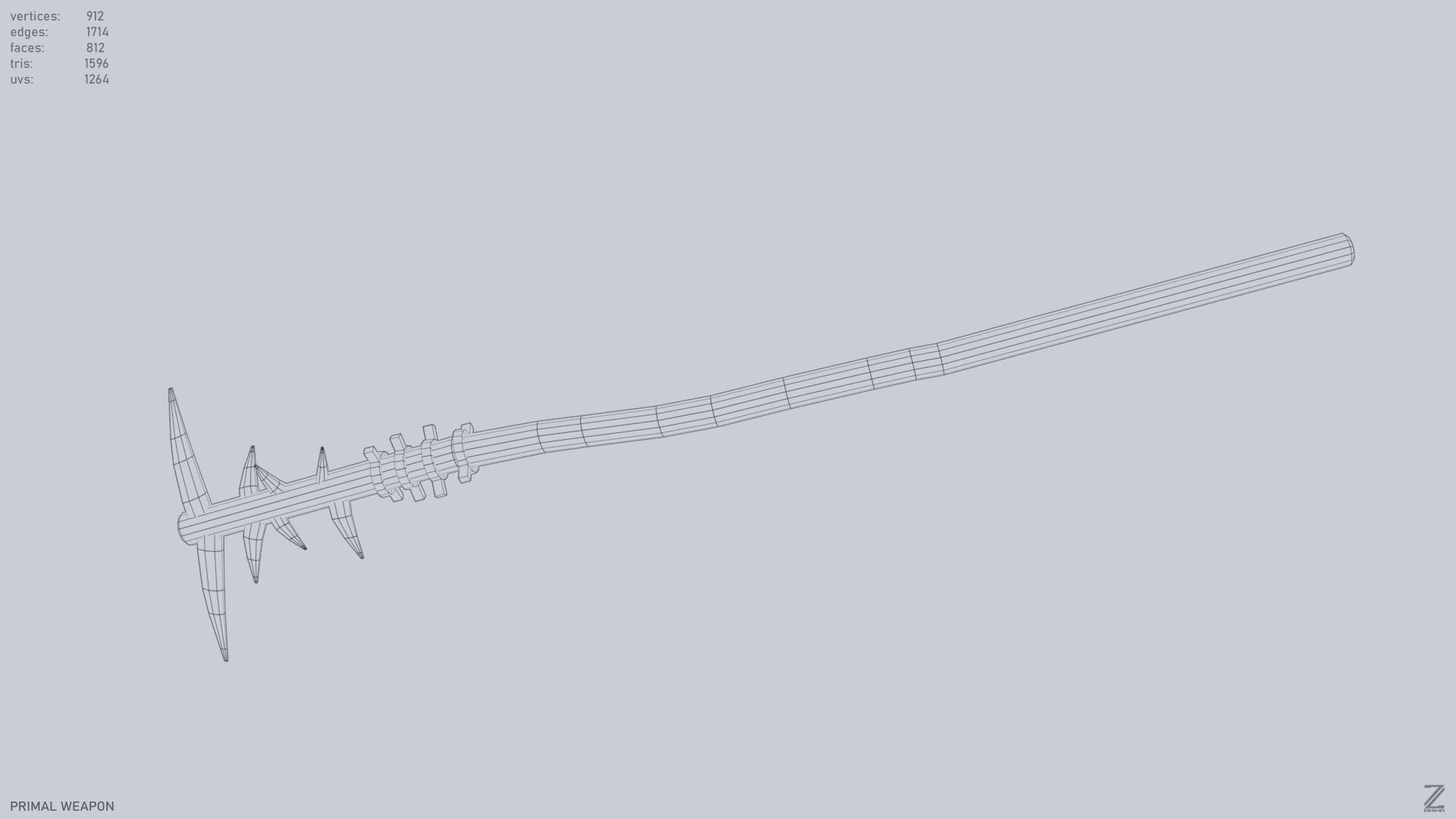Primal weapon Low-poly 3D model_11