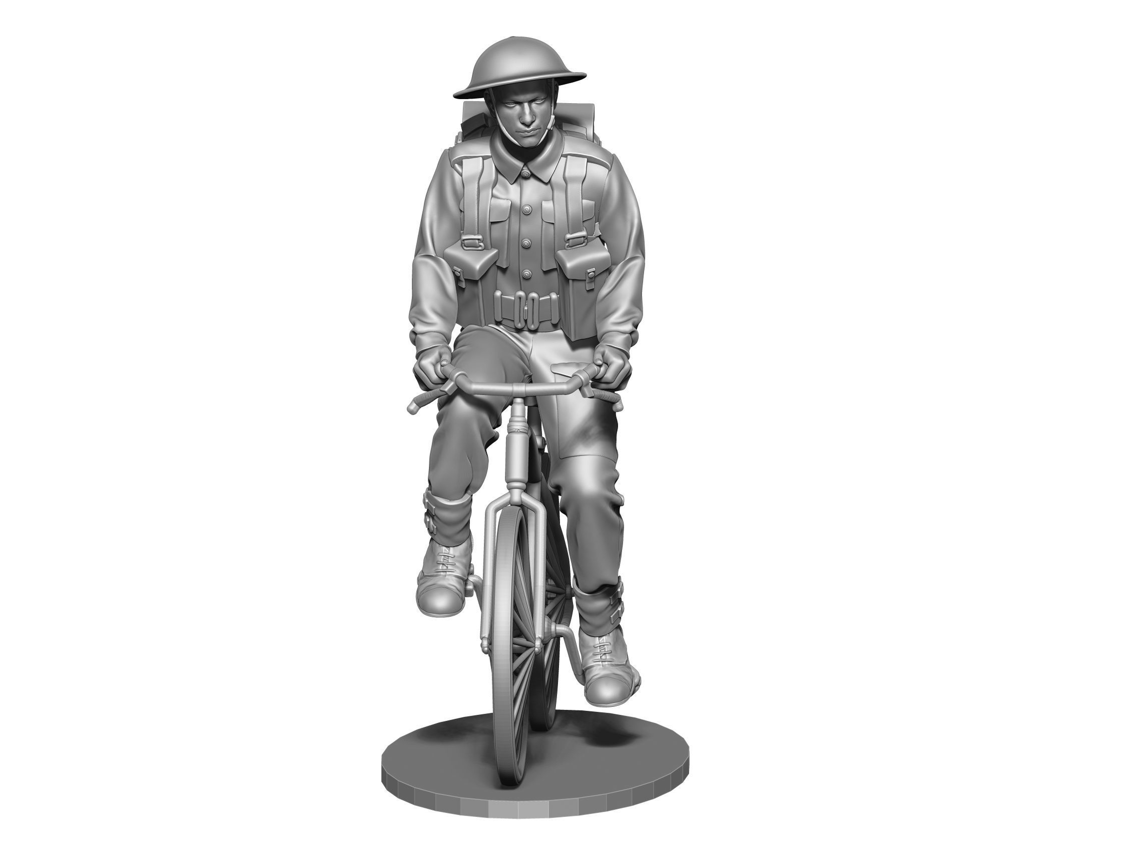 British soldier  ww2 with bicycle  3D print model_4