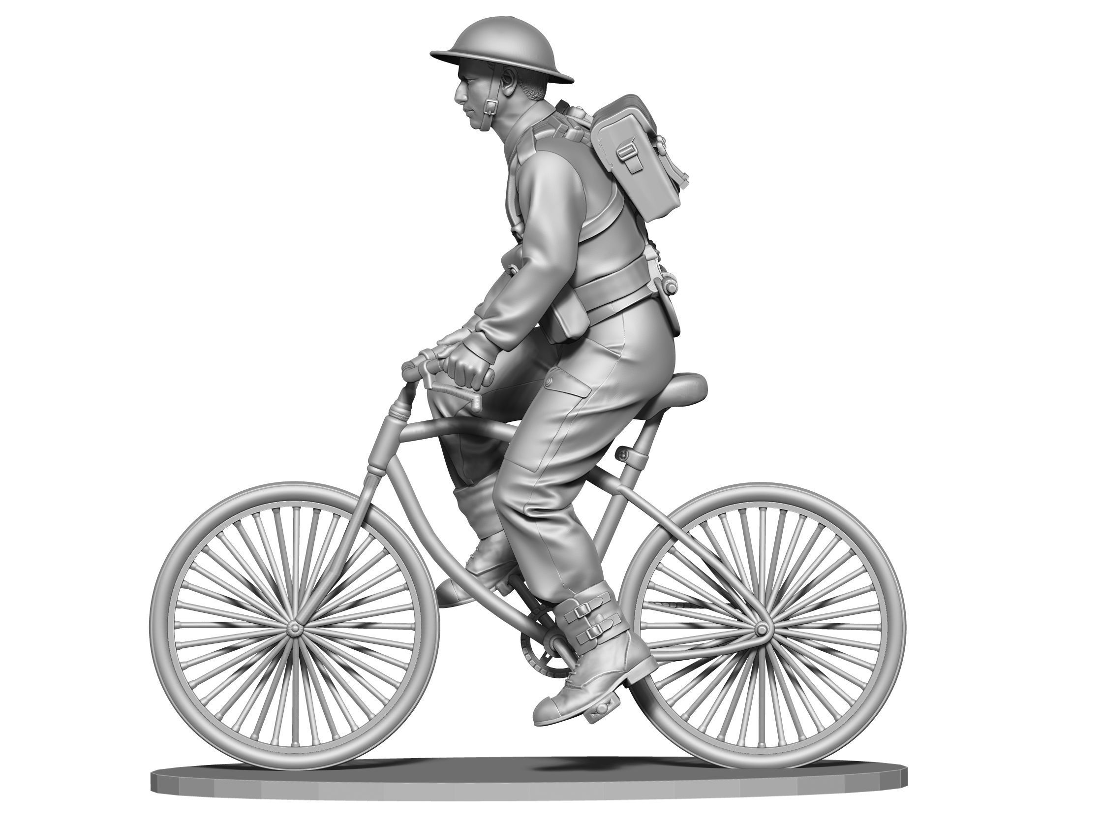 British soldier  ww2 with bicycle  3D print model_5