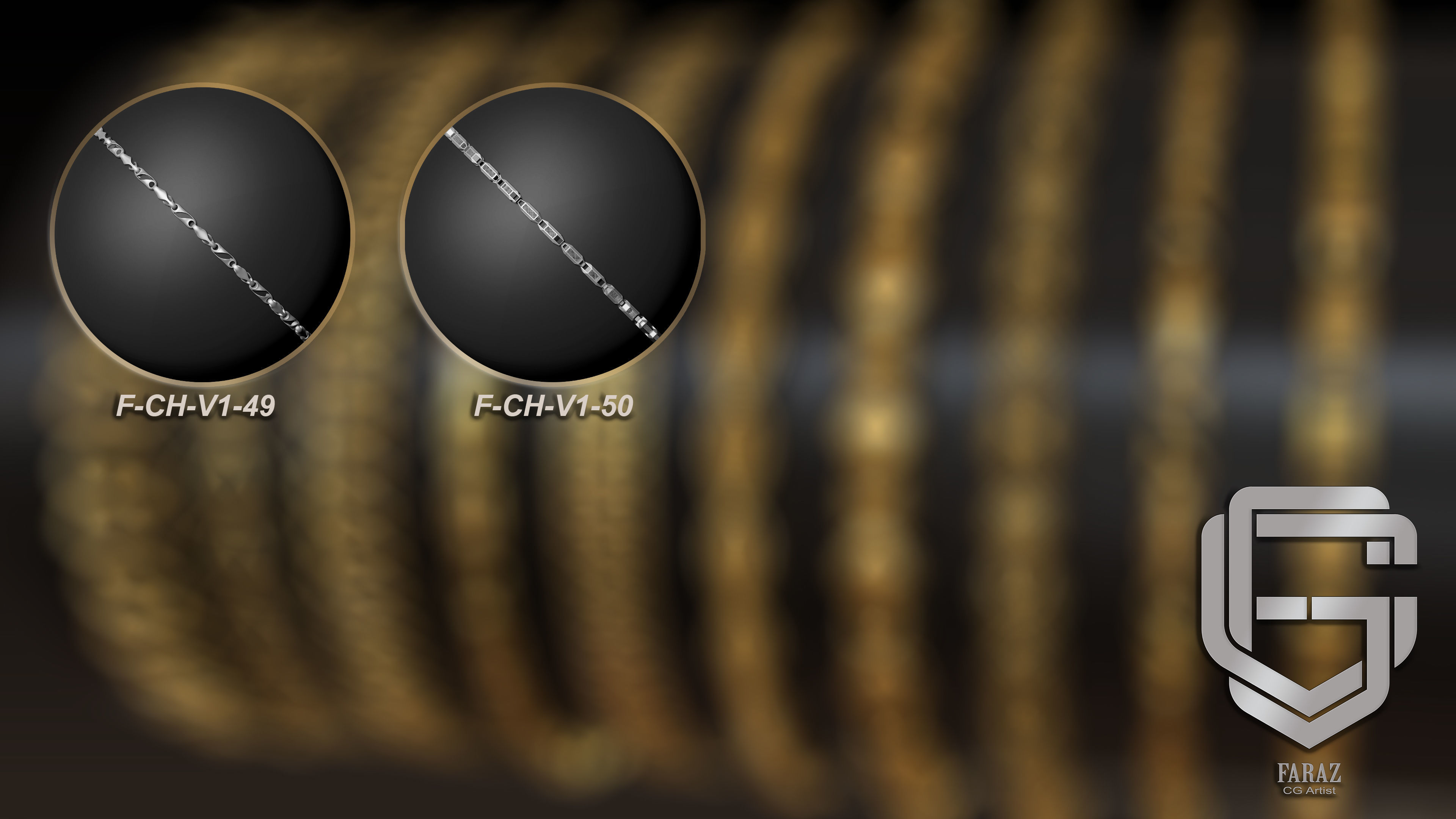 50 Chain 3D Model and Curve brush Vol 1 3D model_7