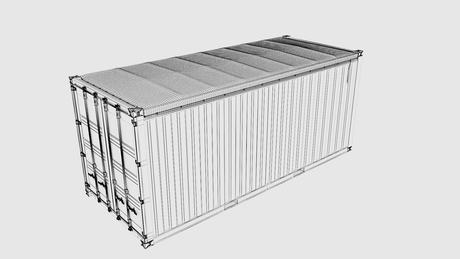 20ft Yang Ming Open Top shipping Container 3D model_17