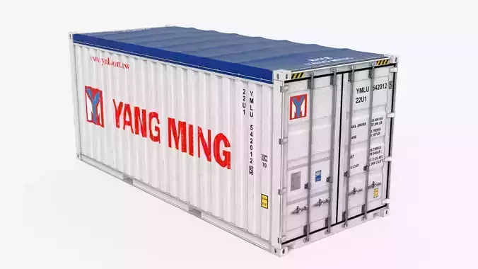20ft Yang Ming Open Top shipping Container 3D model