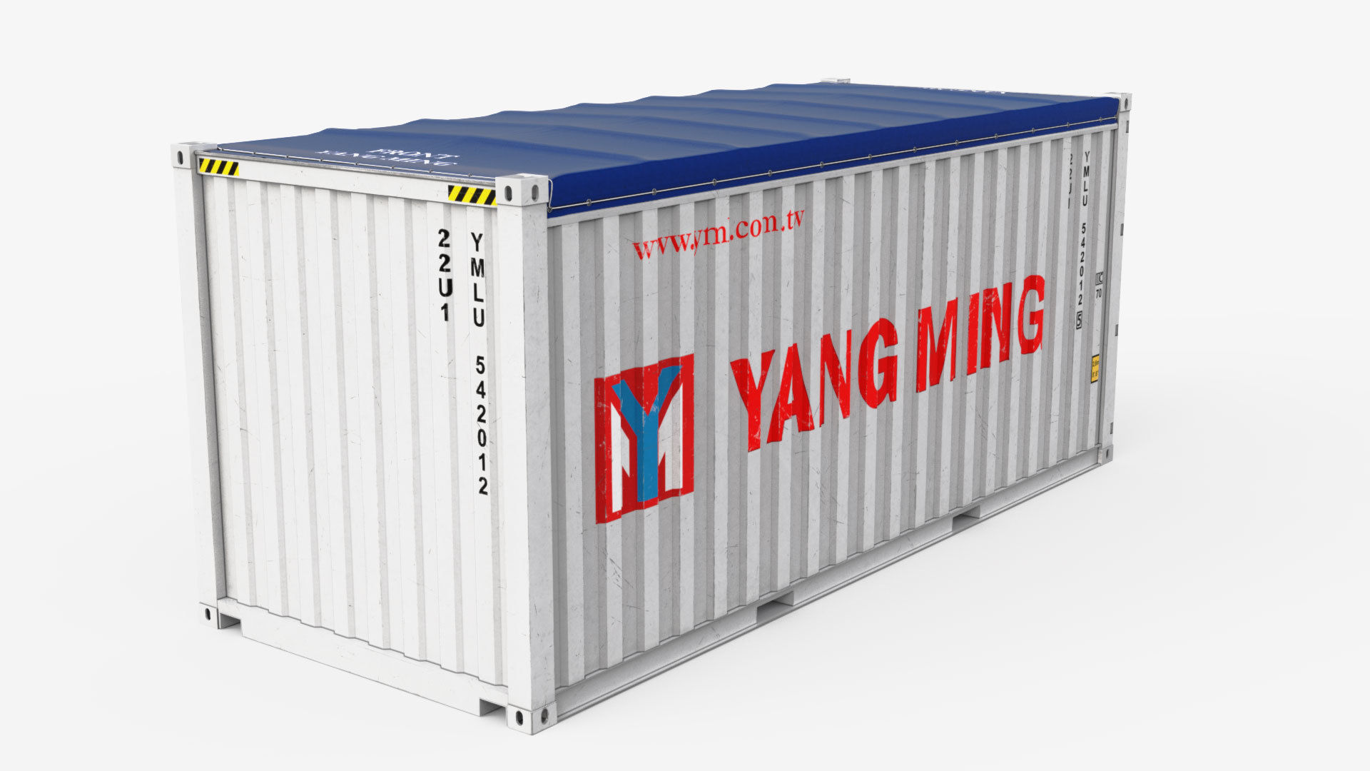 20ft Yang Ming Open Top shipping Container 3D model_6