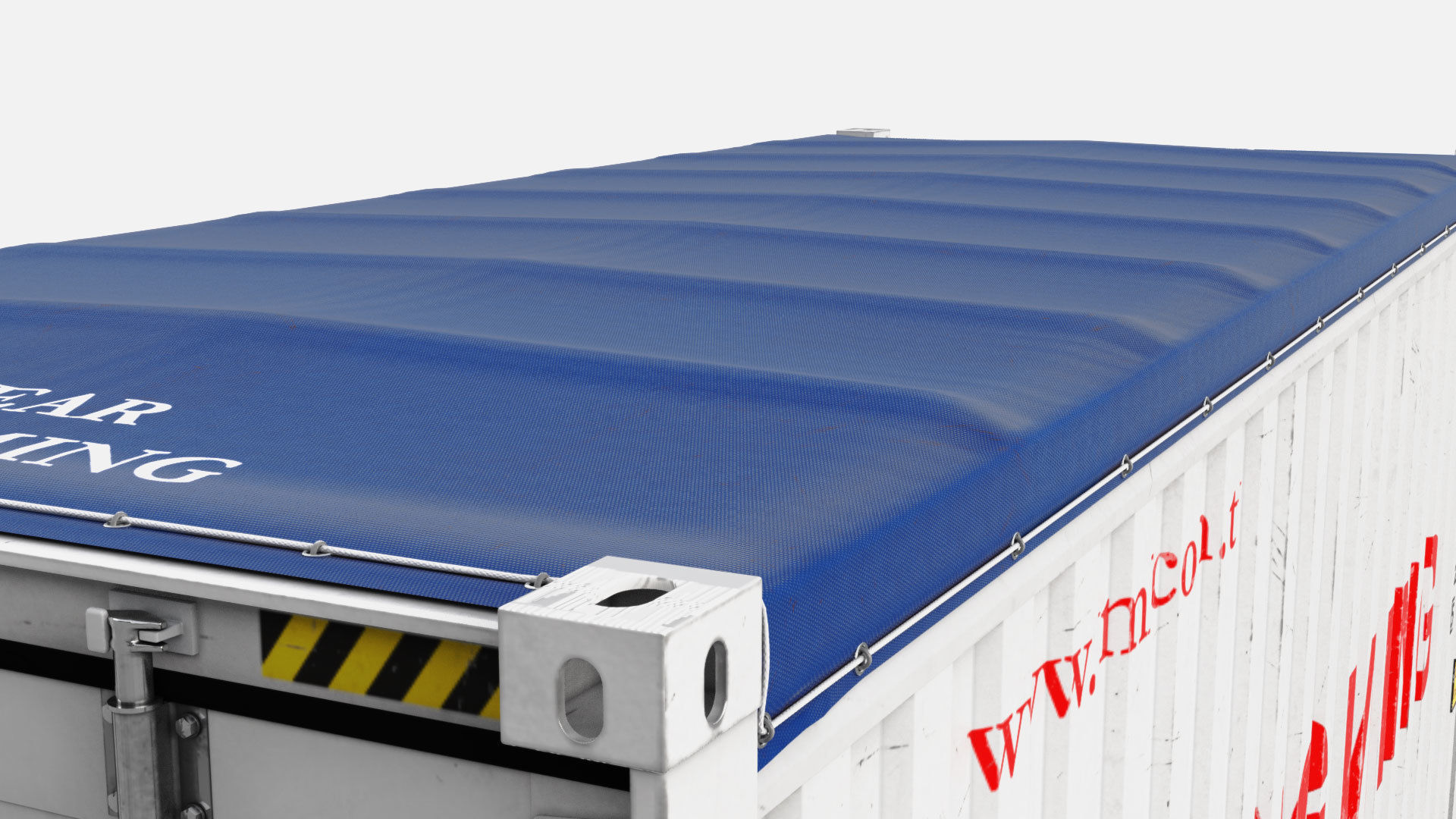 20ft Yang Ming Open Top shipping Container 3D model_8