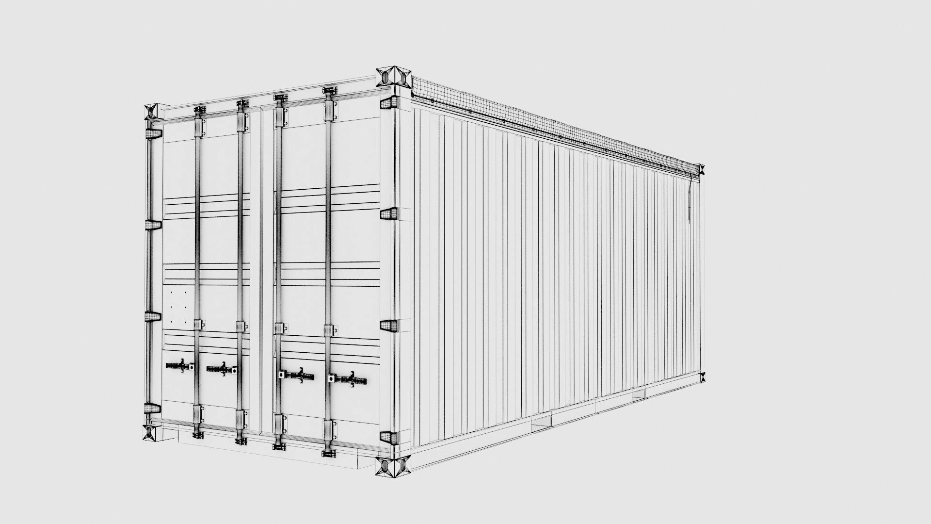 20ft Yang Ming Open Top shipping Container 3D model_15
