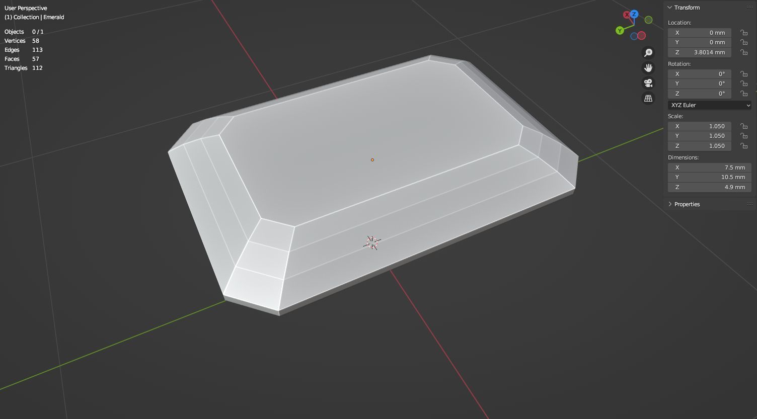 Emerald 3D model Low-poly 3D model_8