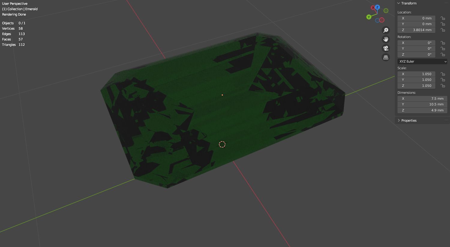 Emerald 3D model Low-poly 3D model_10