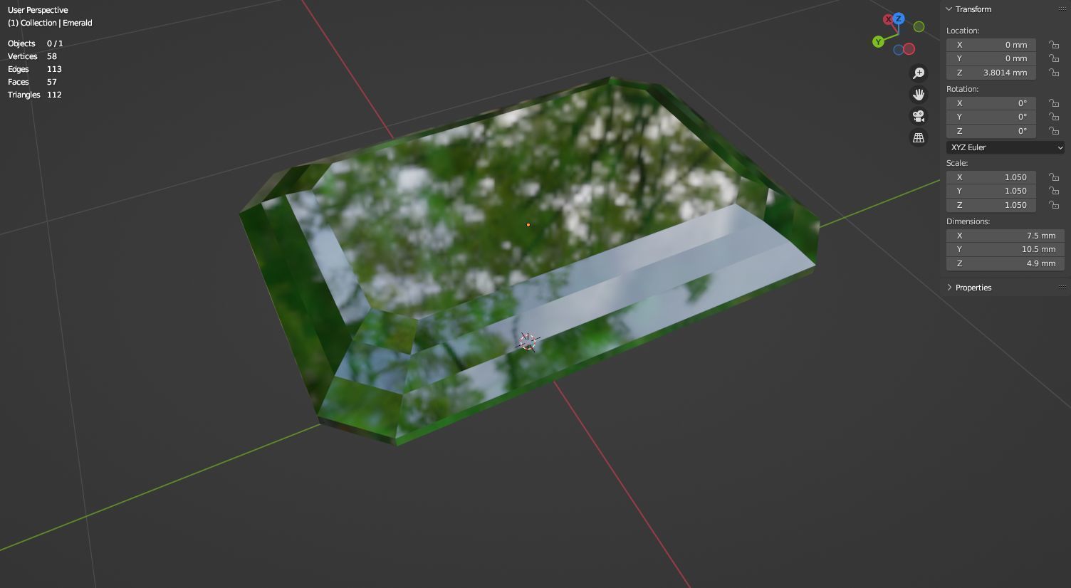 Emerald 3D model Low-poly 3D model_9