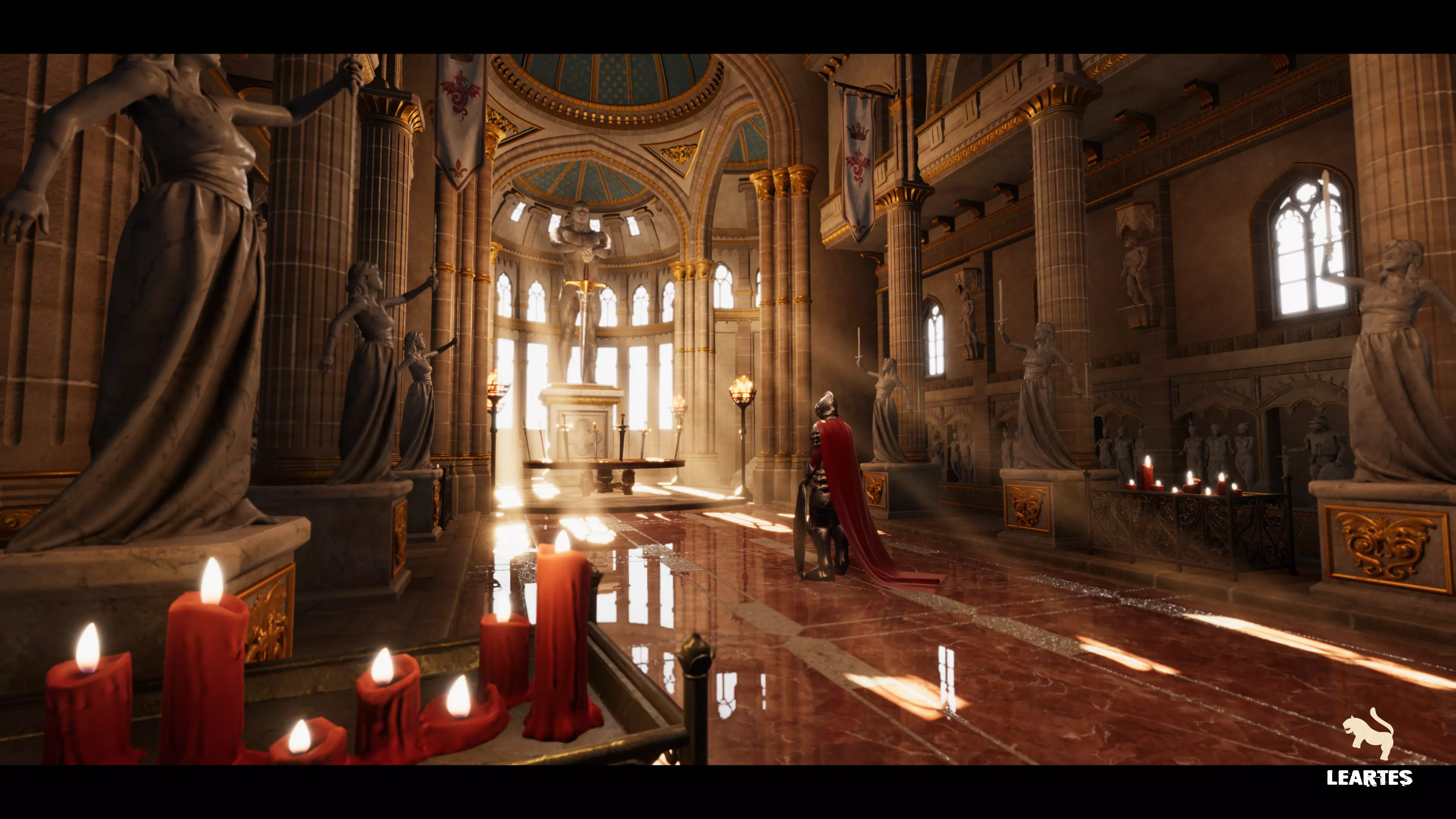 King Arthur Castle Interior Environment Low-poly 3D model_0