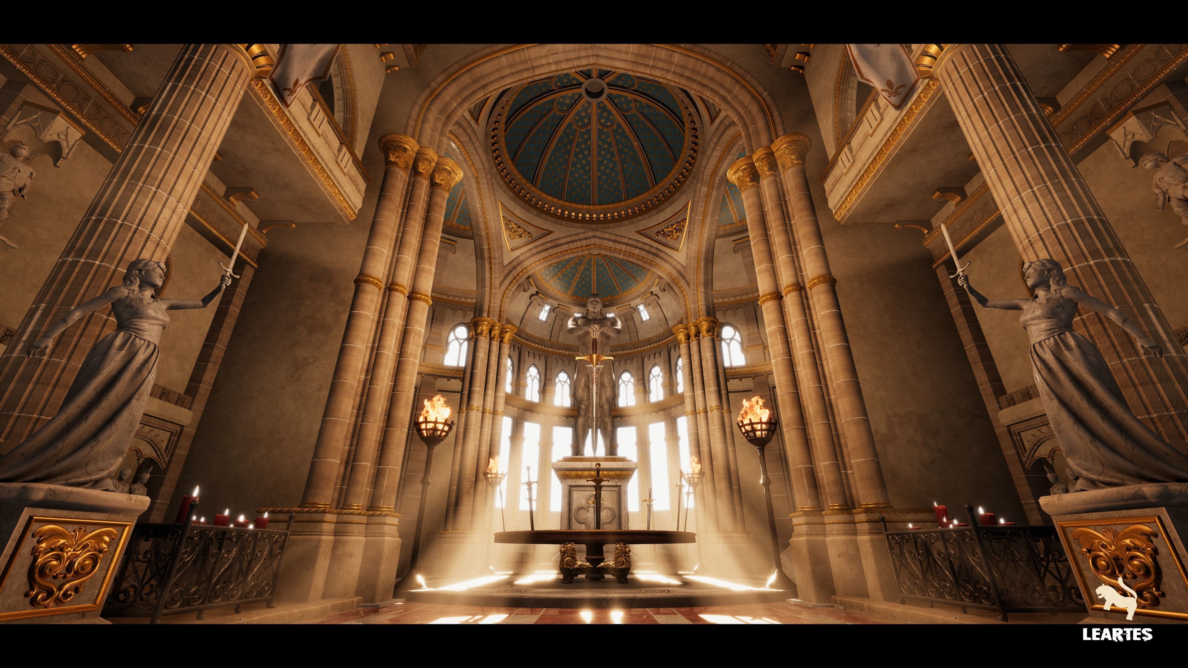 King Arthur Castle Interior Environment Low-poly 3D model_6