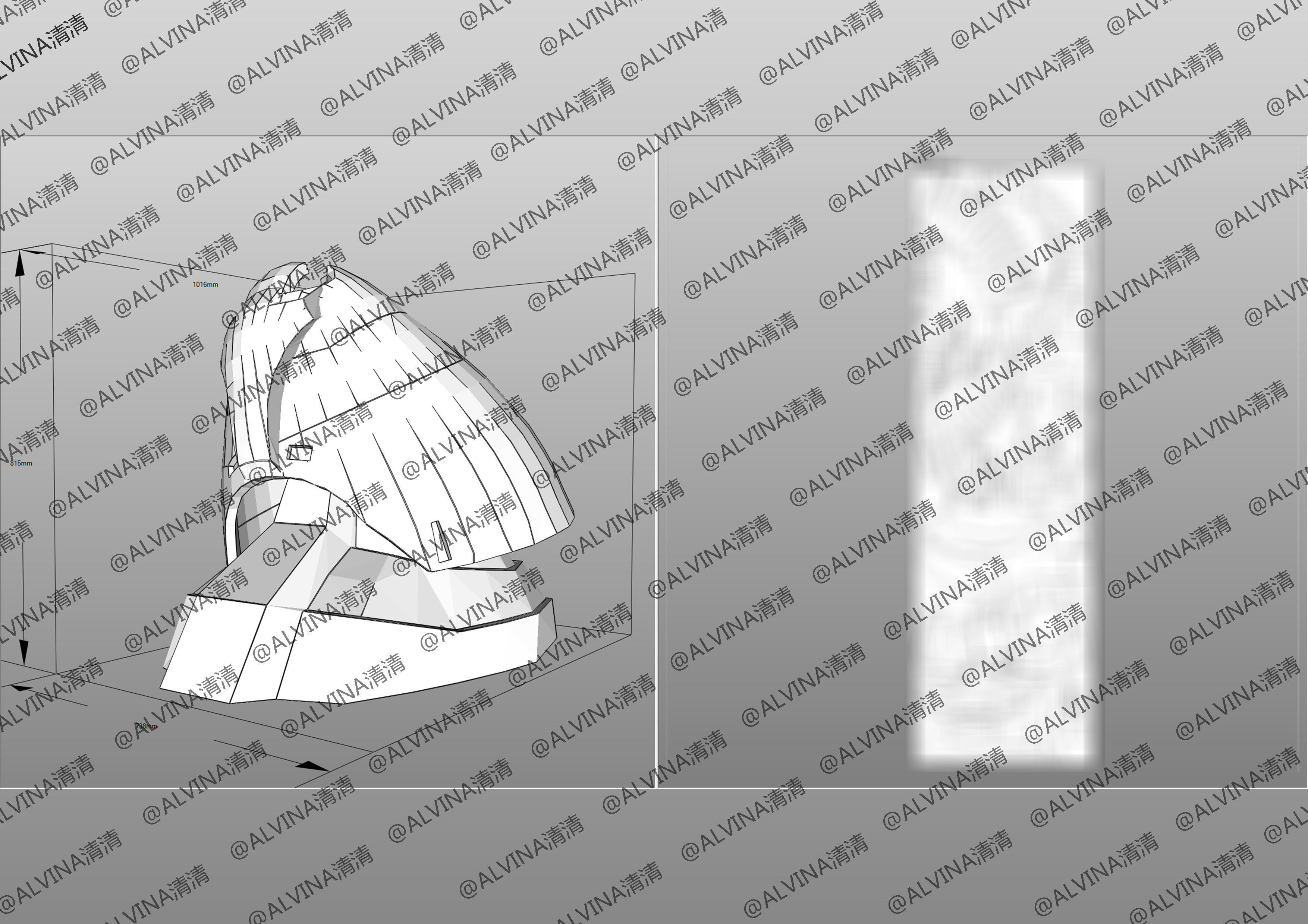 Gundam Dom Armor - DIY Cosplay Pepakura Foam Template Low-poly 3D model_31