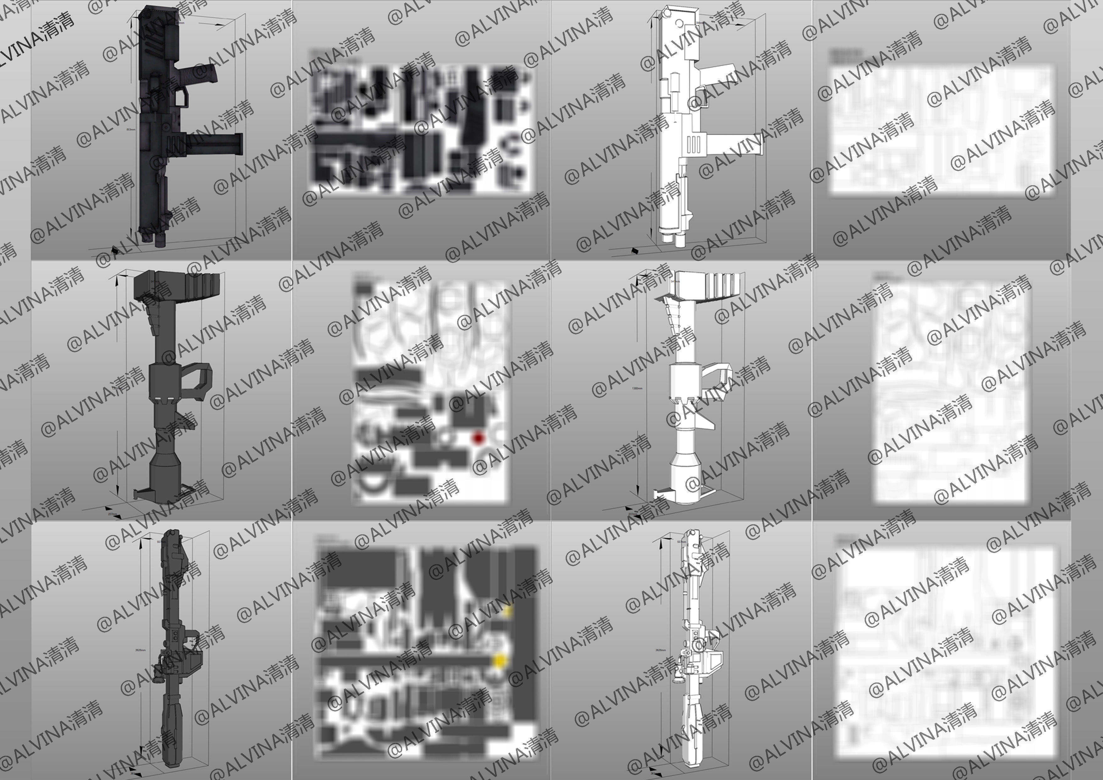 Gundam Dom Armor - DIY Cosplay Pepakura Foam Template Low-poly 3D model_15