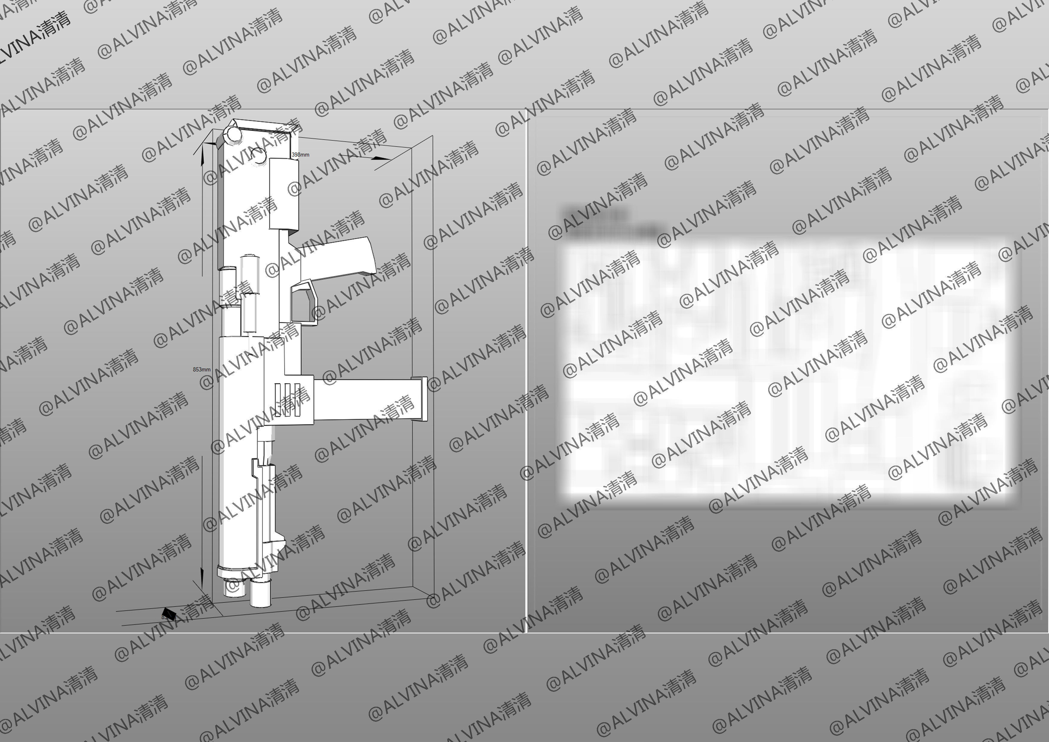 Gundam Dom Armor - DIY Cosplay Pepakura Foam Template Low-poly 3D model_41