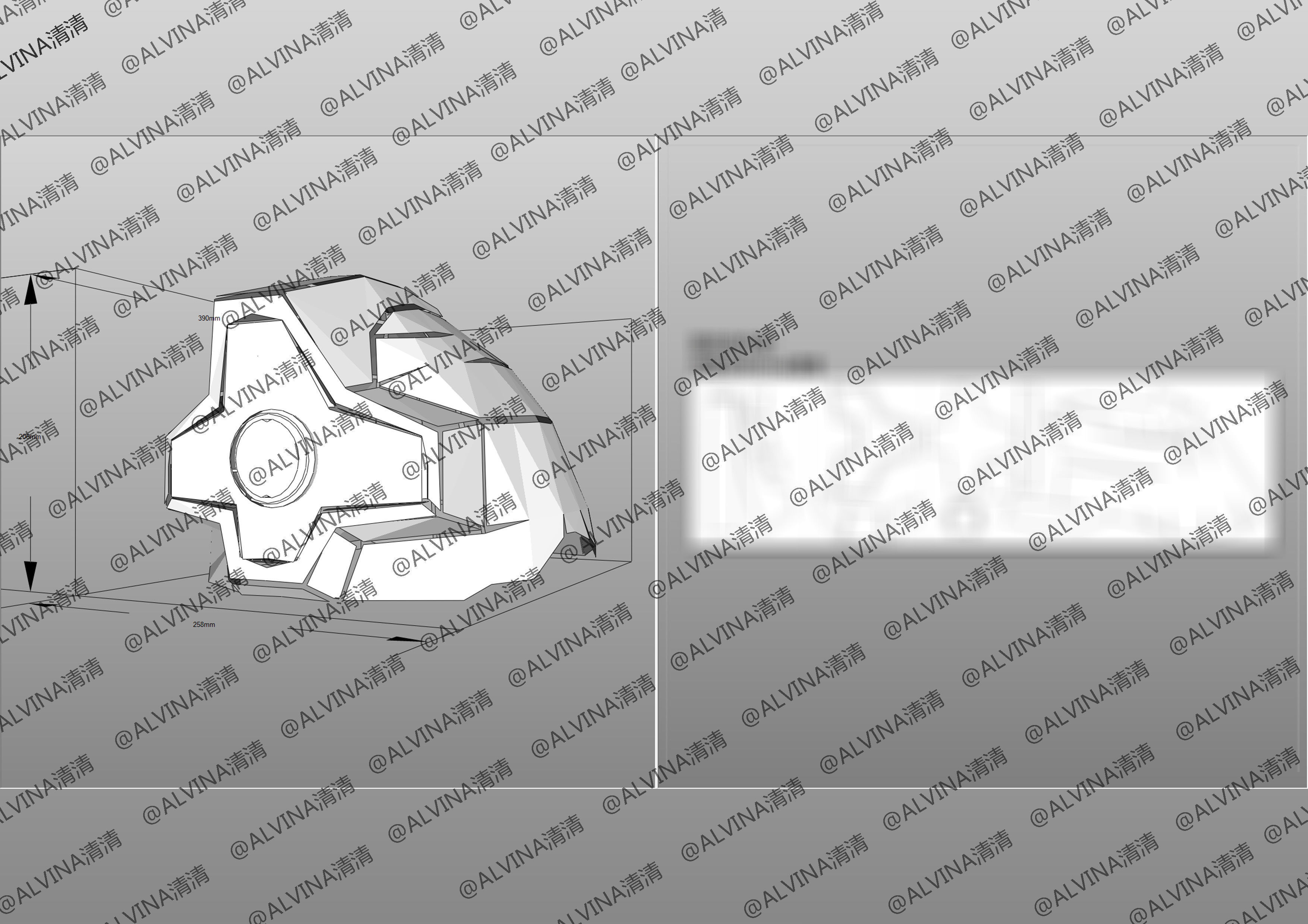 Gundam Dom Armor - DIY Cosplay Pepakura Foam Template Low-poly 3D model_19