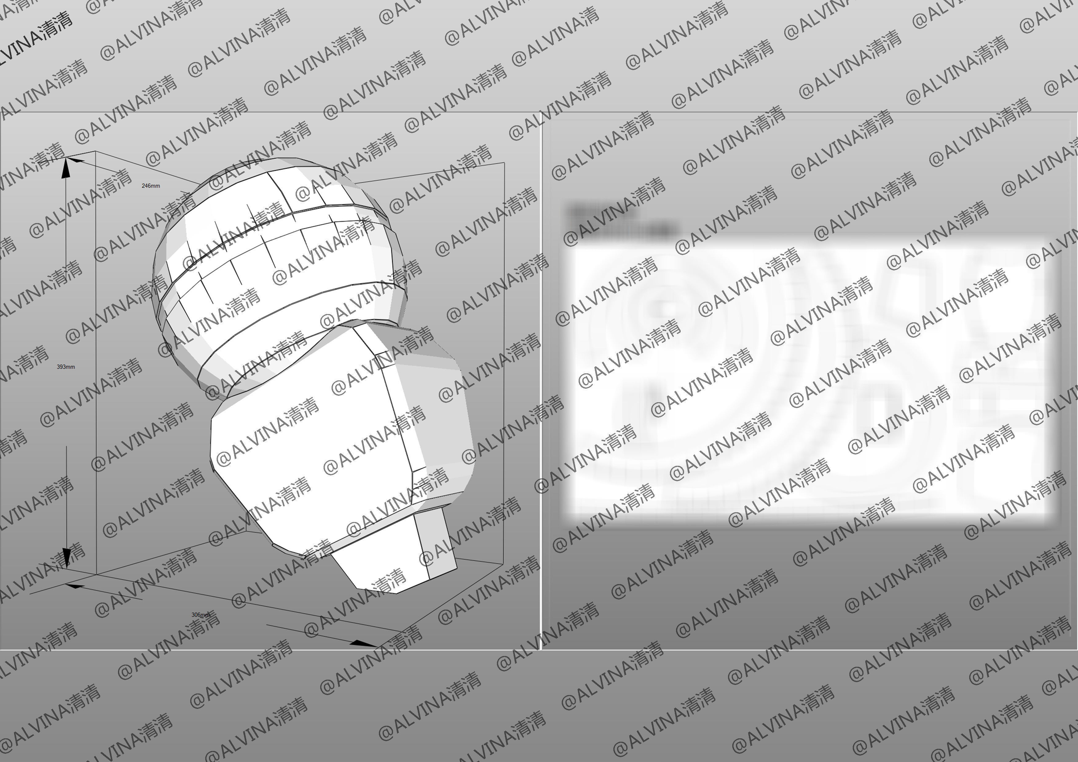 Gundam Dom Armor - DIY Cosplay Pepakura Foam Template Low-poly 3D model_25