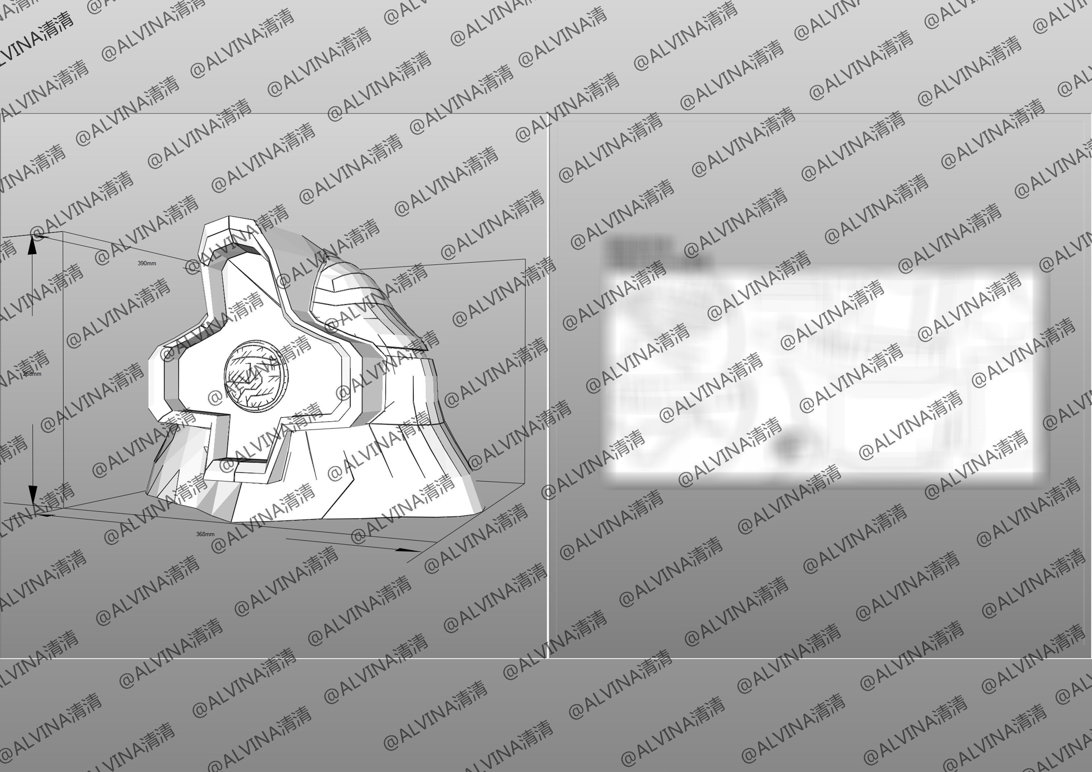 Gundam Dom Armor - DIY Cosplay Pepakura Foam Template Low-poly 3D model_17