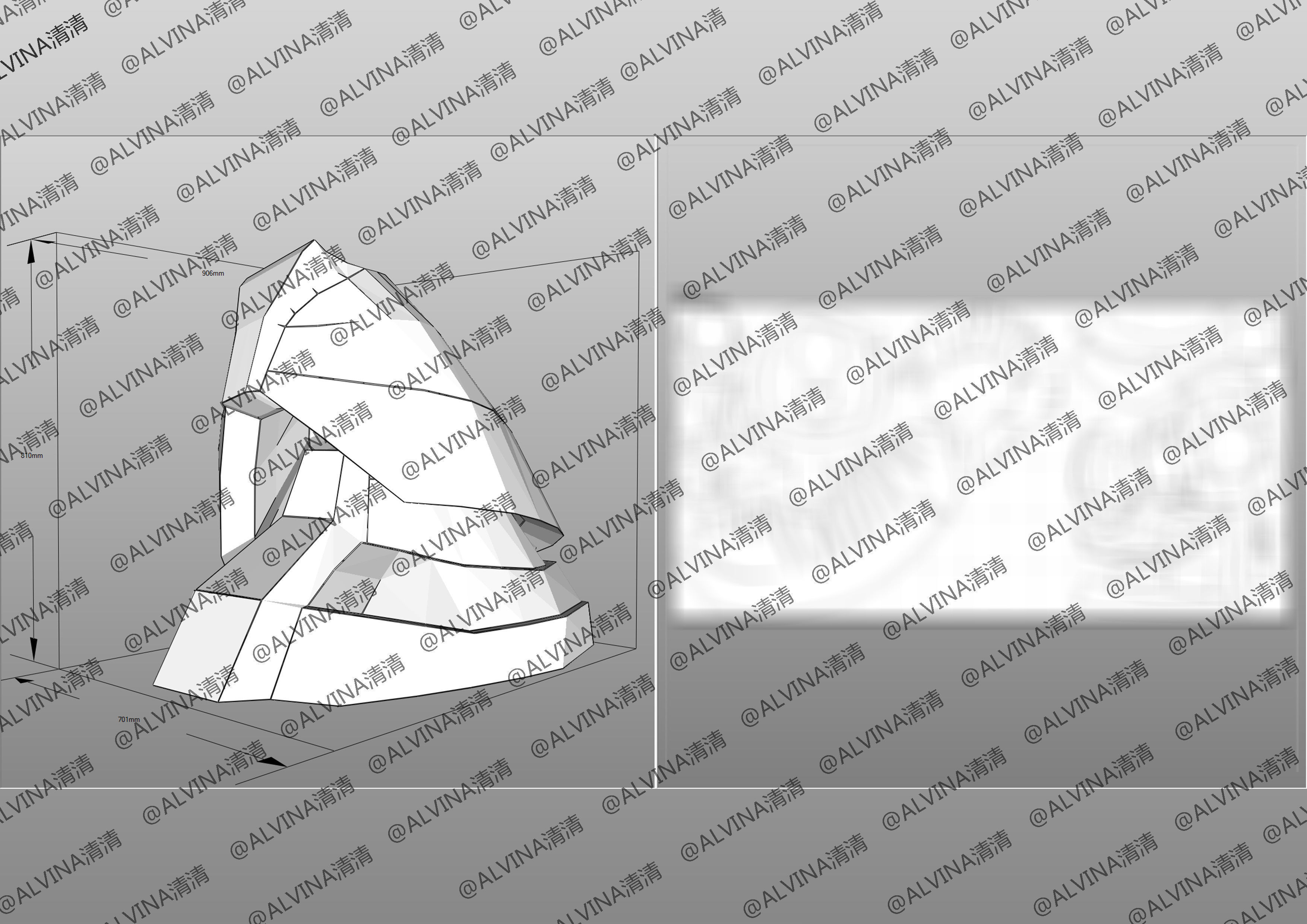 Gundam Dom Armor - DIY Cosplay Pepakura Foam Template Low-poly 3D model_33