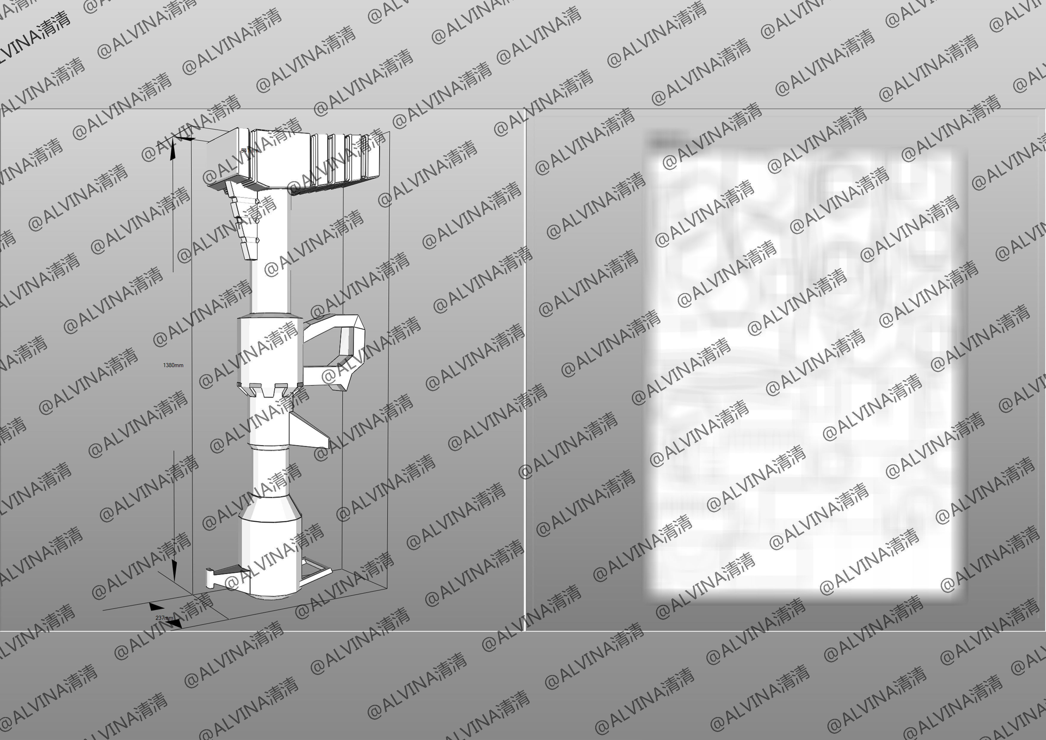 Gundam Dom Armor - DIY Cosplay Pepakura Foam Template Low-poly 3D model_39