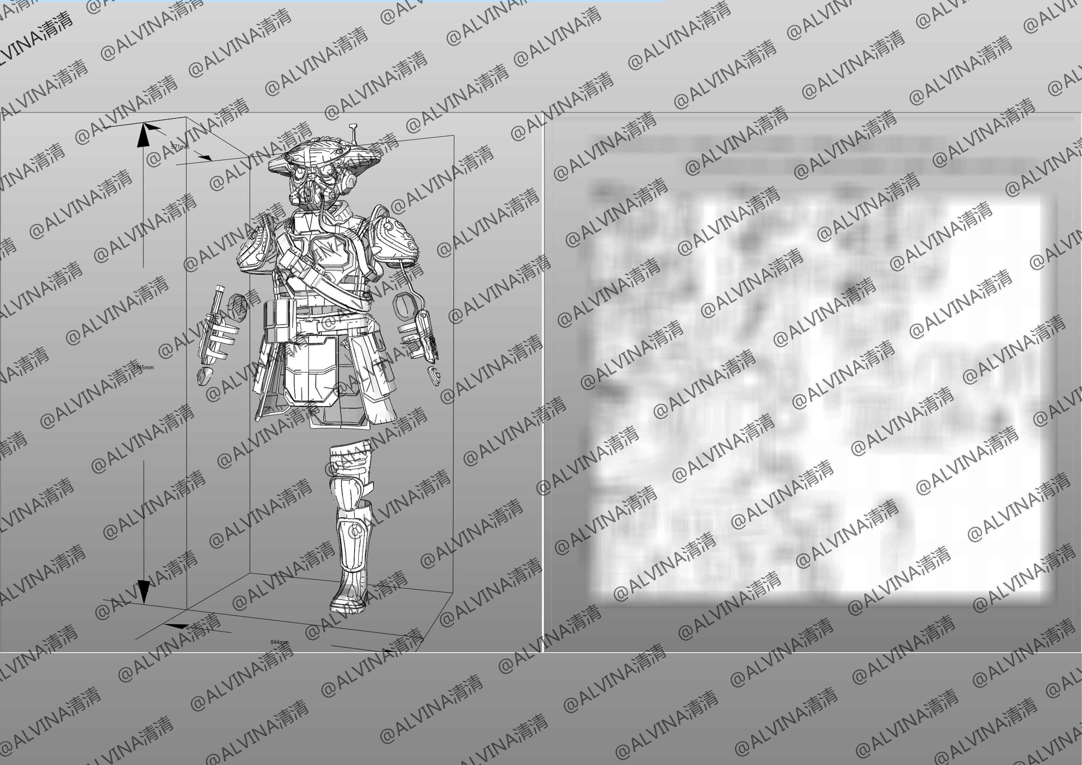 APEX Bloodhound level3proxytest Armor - DIY Cosplay Pepakura Low-poly 3D model_9