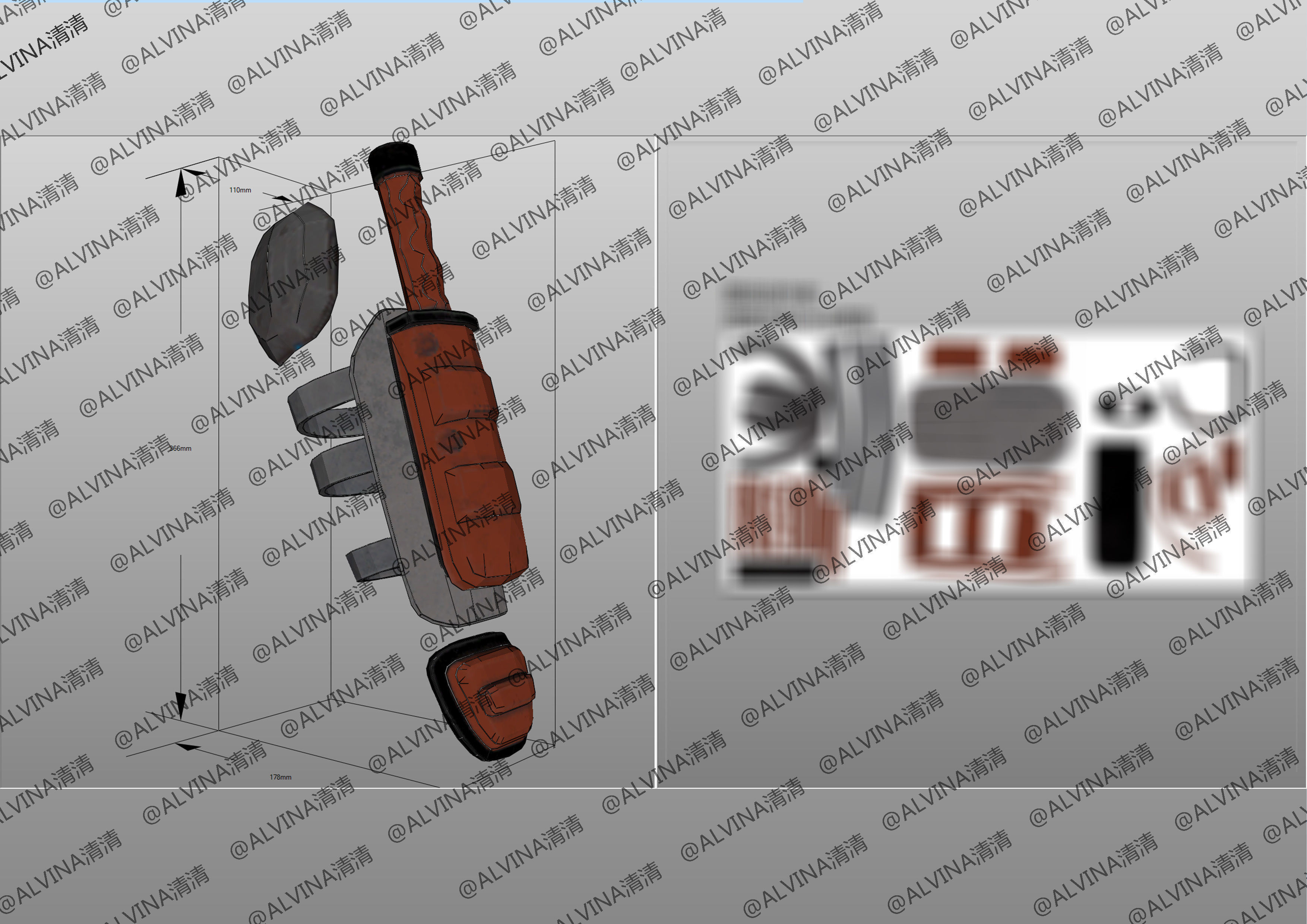 APEX Bloodhound level3proxytest Armor - DIY Cosplay Pepakura Low-poly 3D model_22