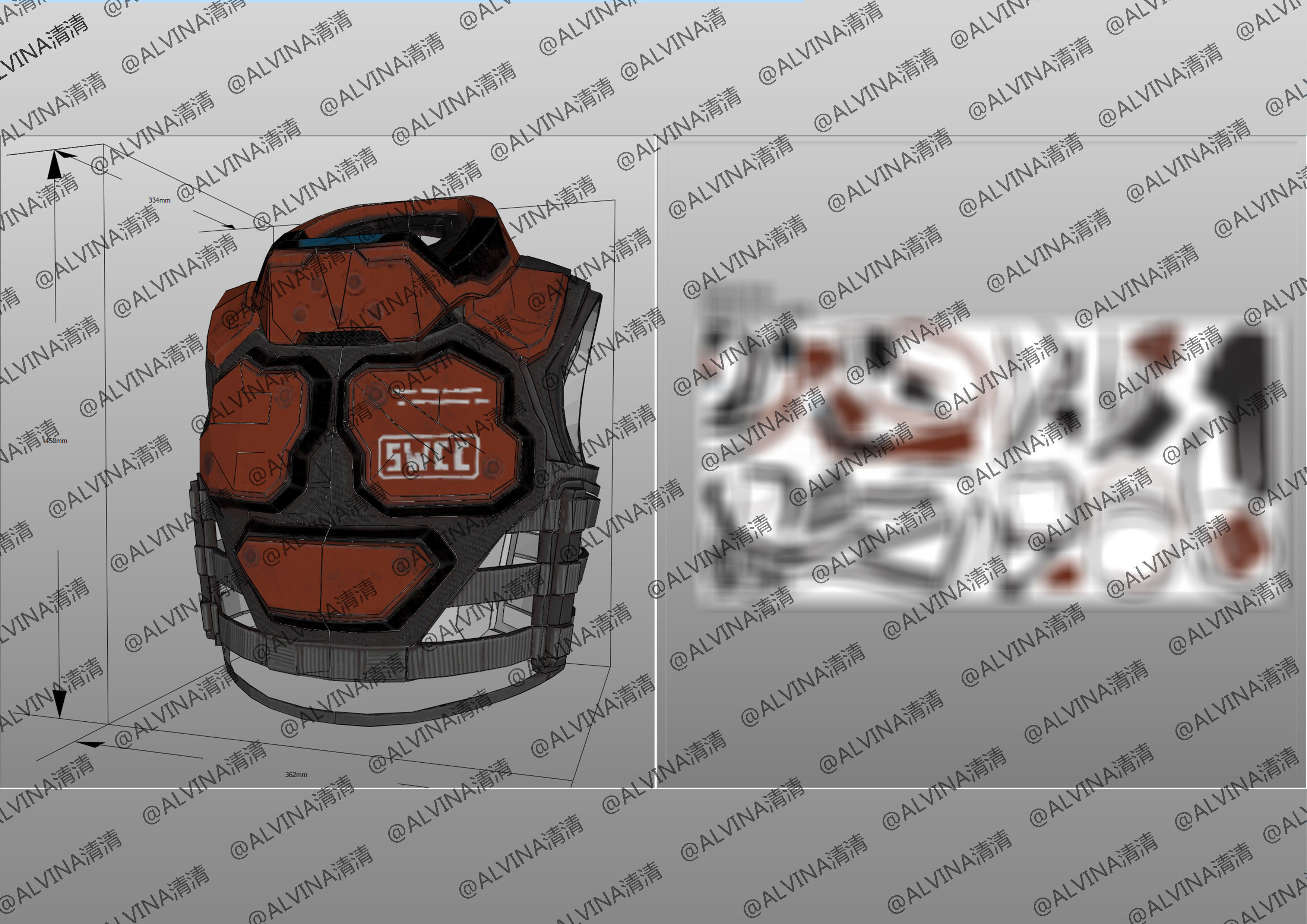 APEX Bloodhound level3proxytest Armor - DIY Cosplay Pepakura Low-poly 3D model_12