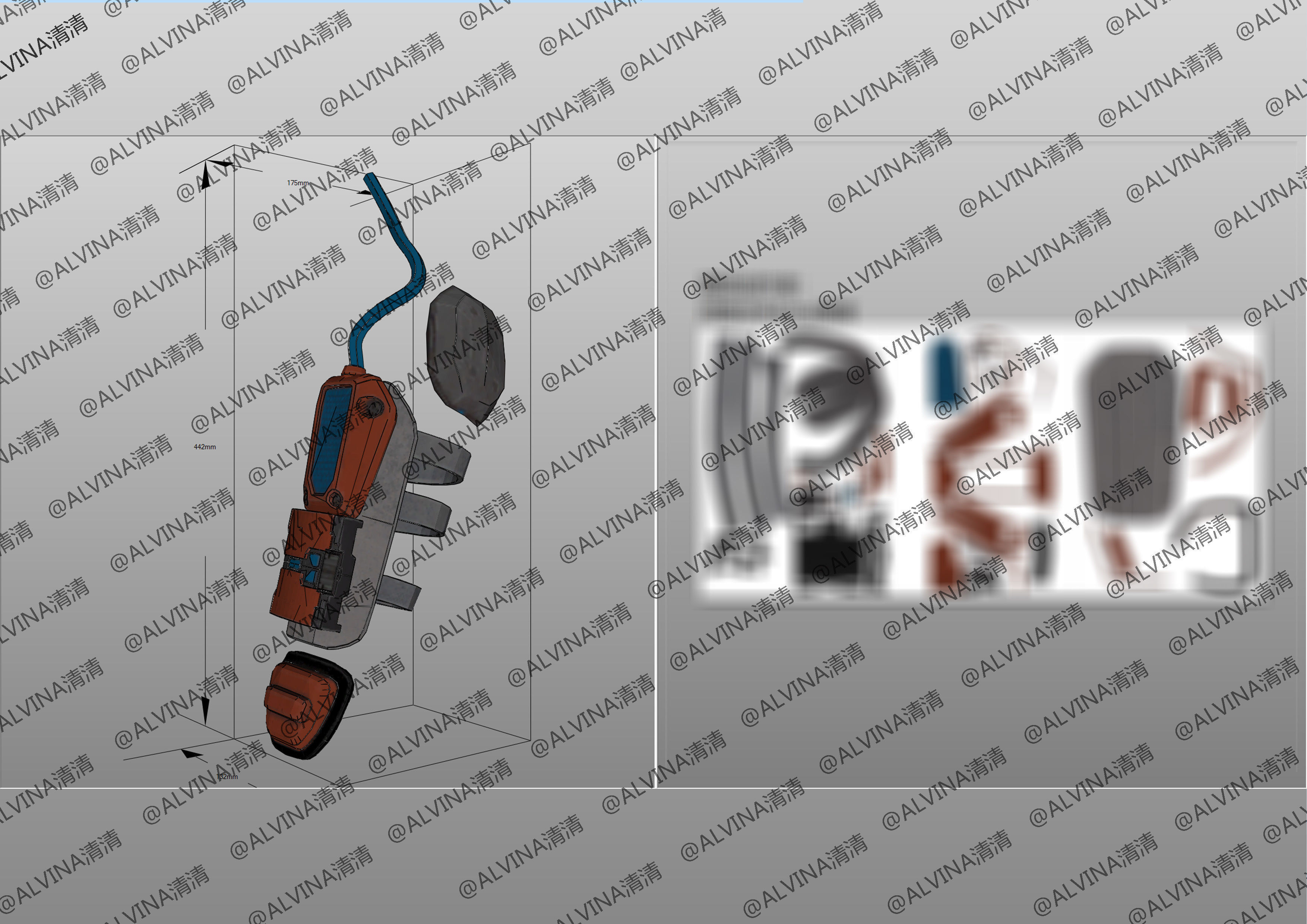 APEX Bloodhound level3proxytest Armor - DIY Cosplay Pepakura Low-poly 3D model_18