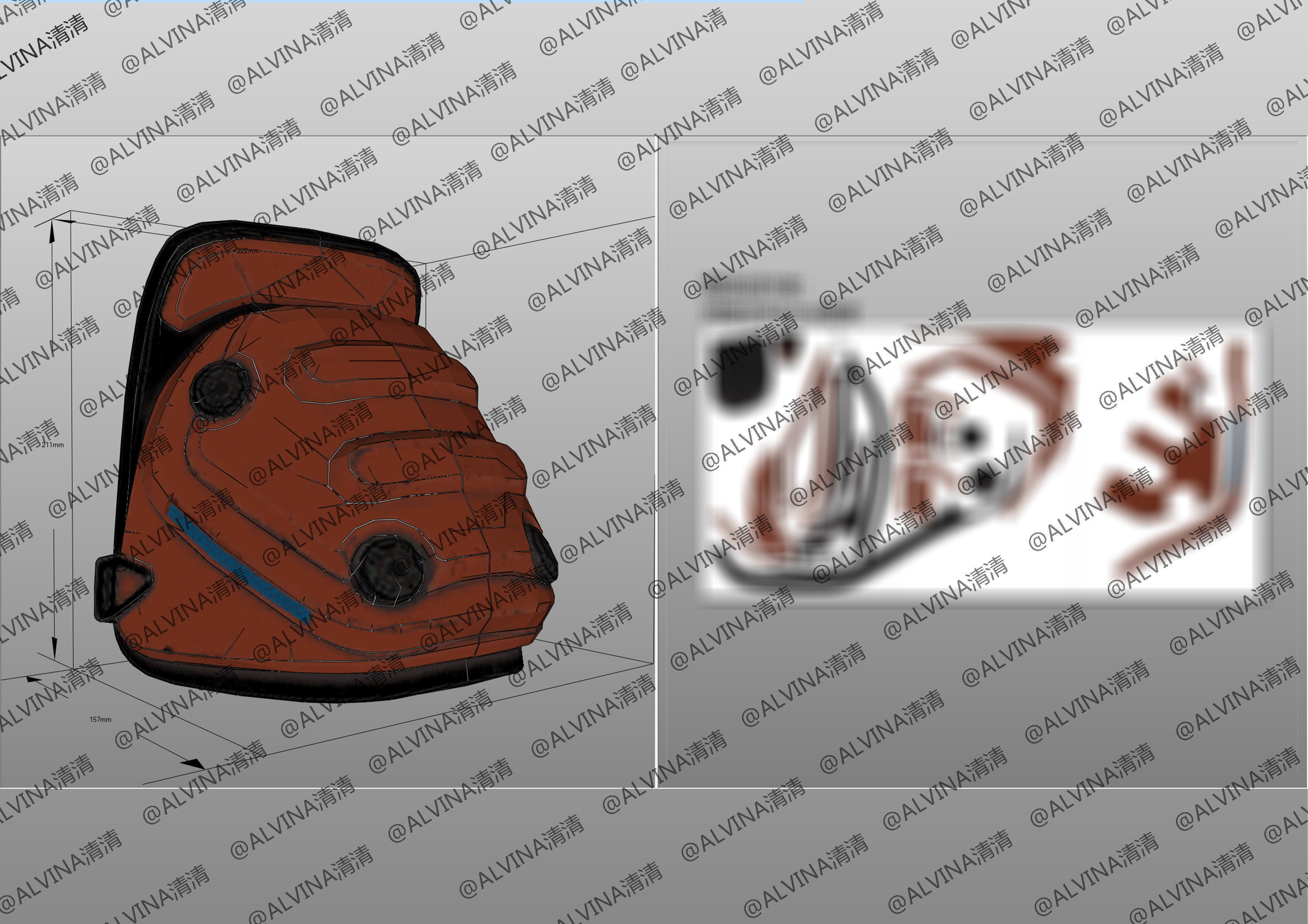 APEX Bloodhound level3proxytest Armor - DIY Cosplay Pepakura Low-poly 3D model_16