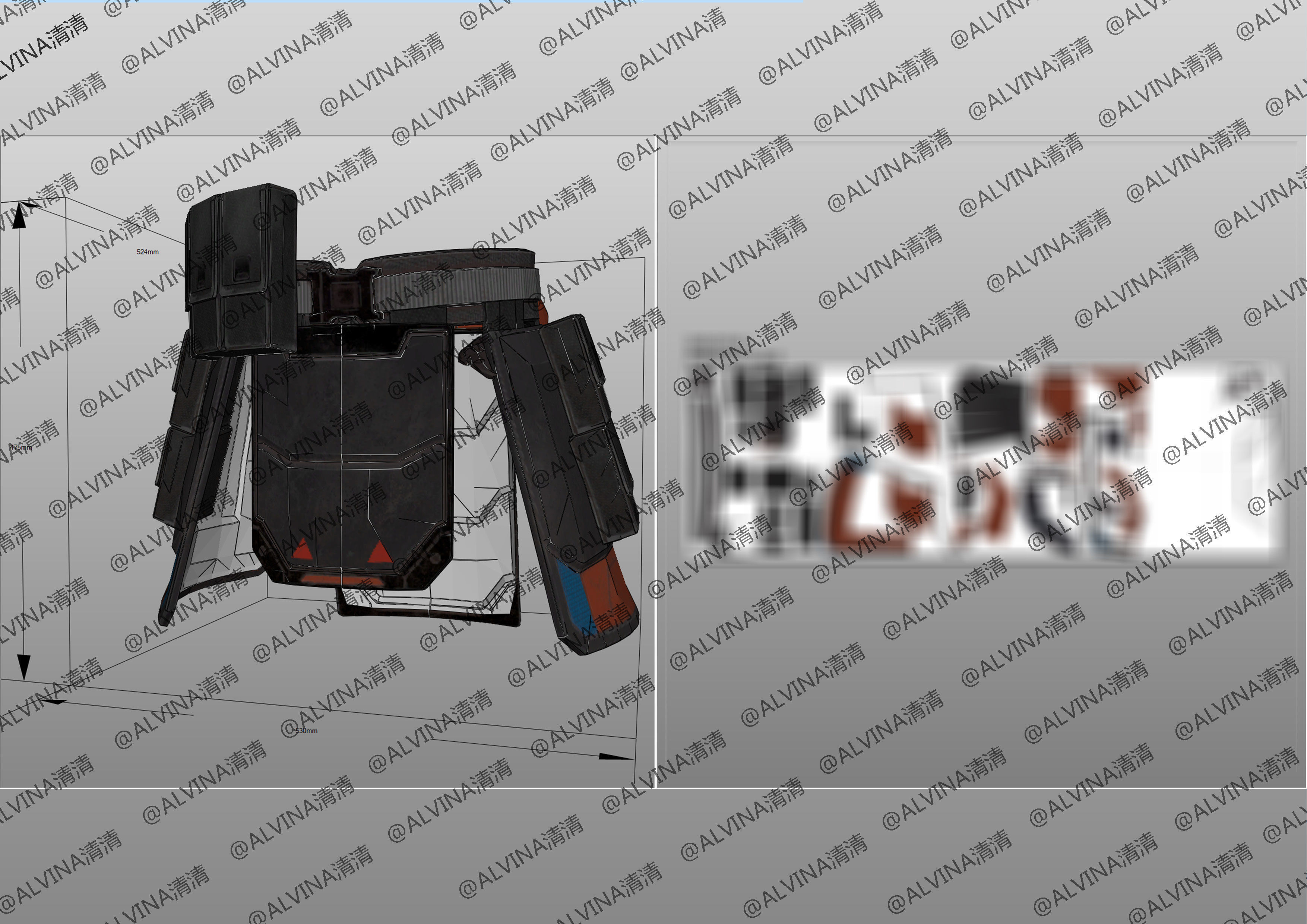 APEX Bloodhound level3proxytest Armor - DIY Cosplay Pepakura Low-poly 3D model_24