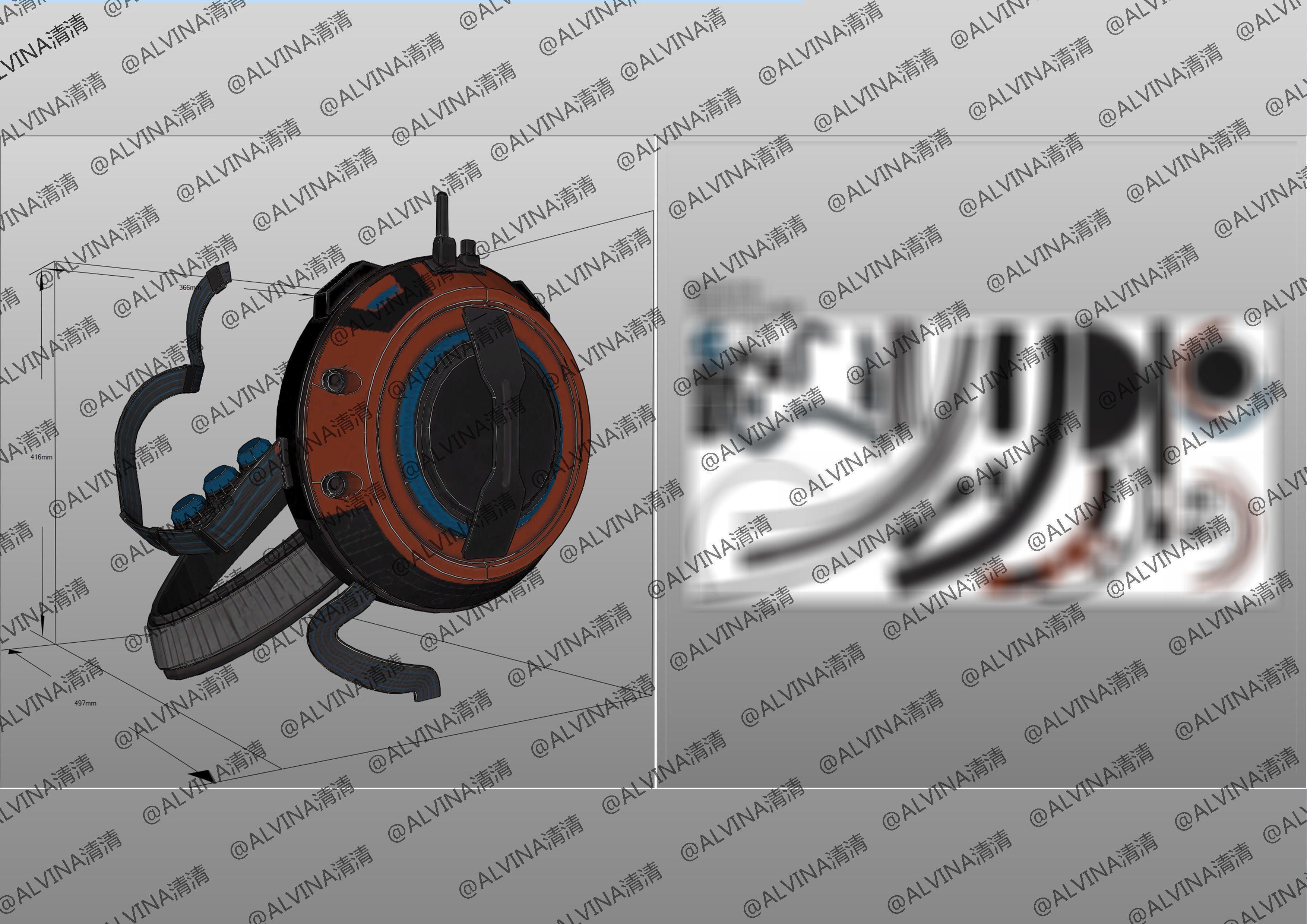 APEX Bloodhound level3proxytest Armor - DIY Cosplay Pepakura Low-poly 3D model_14