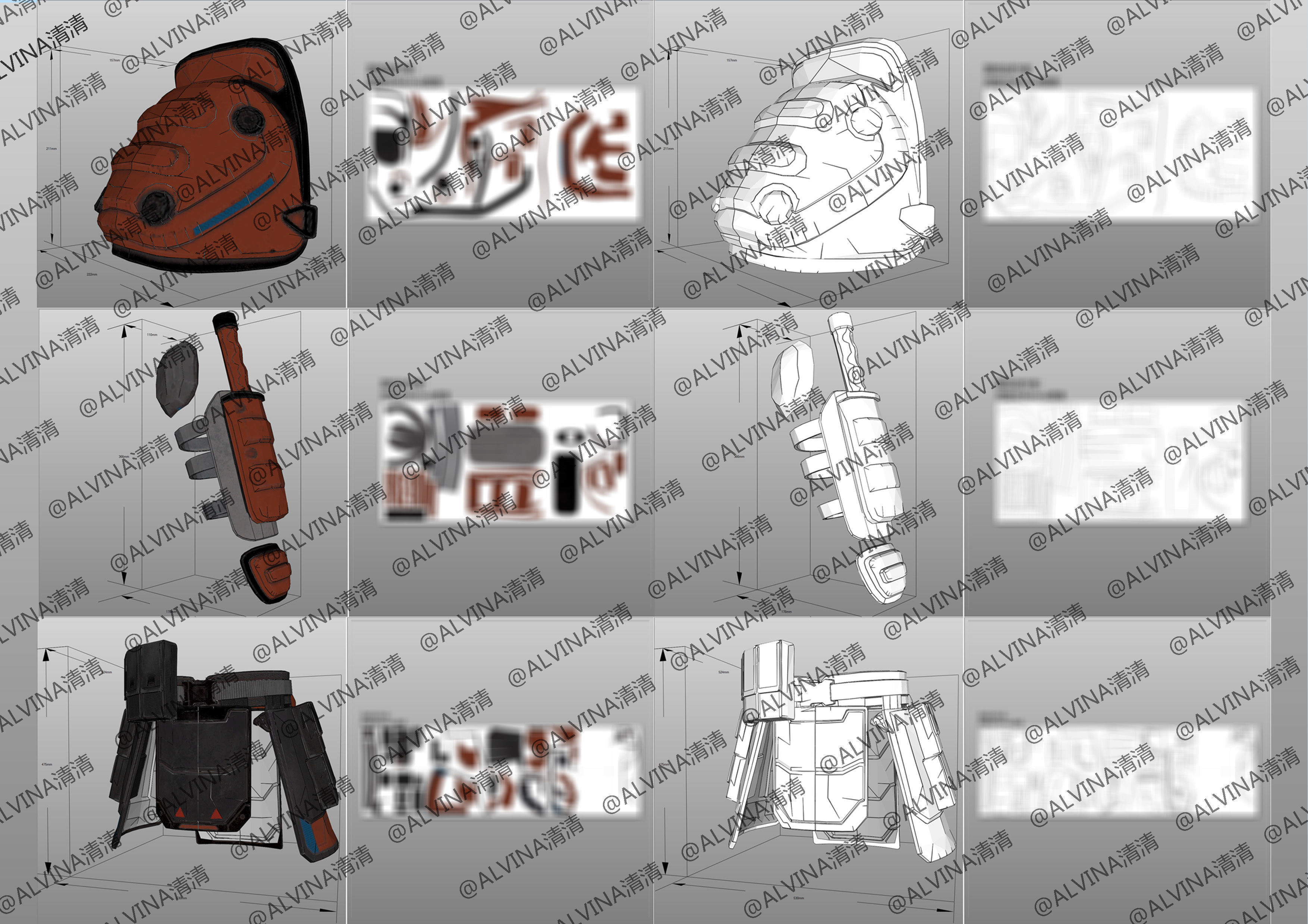 APEX Bloodhound level3proxytest Armor - DIY Cosplay Pepakura Low-poly 3D model_6