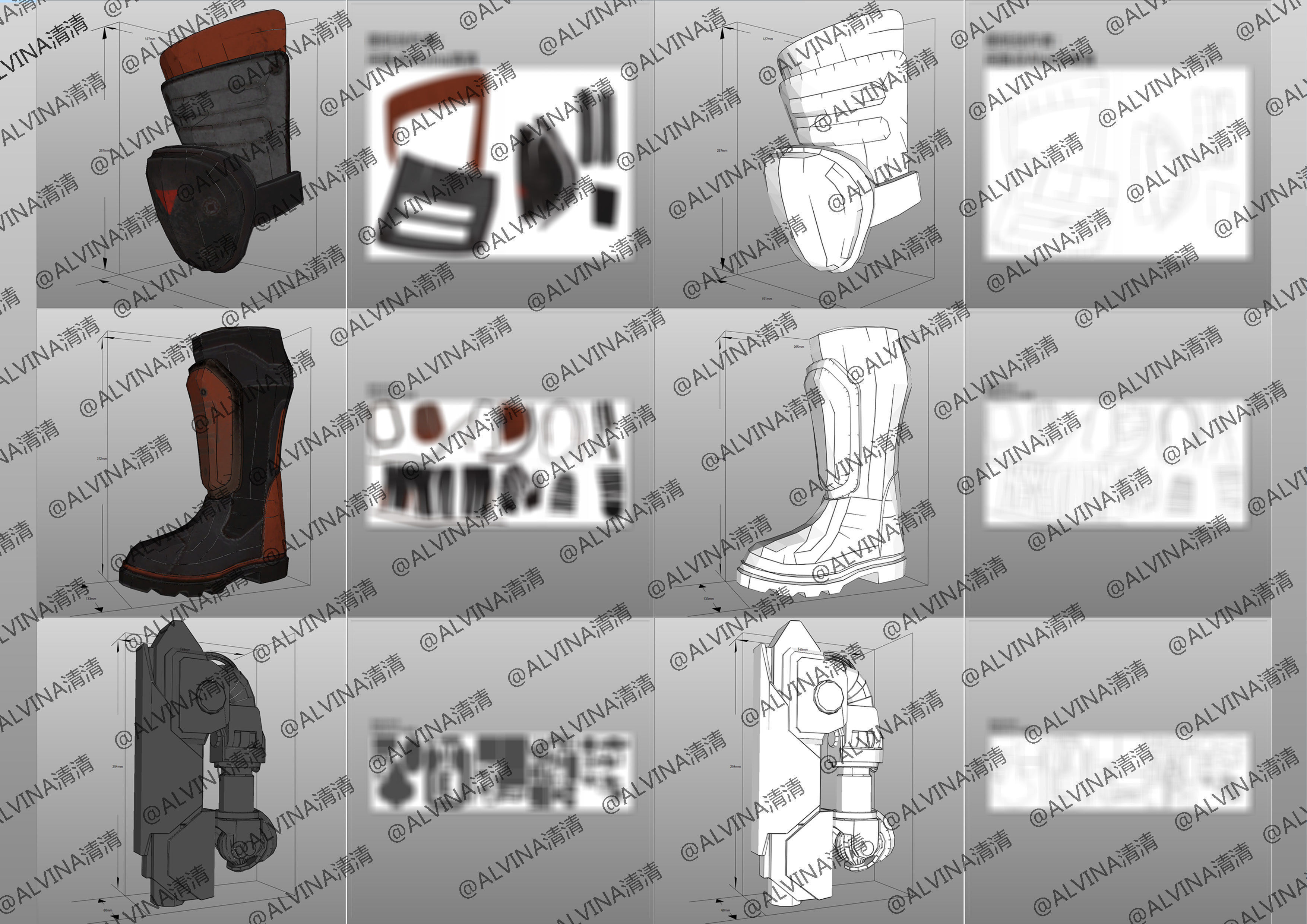 APEX Bloodhound level3proxytest Armor - DIY Cosplay Pepakura Low-poly 3D model_7