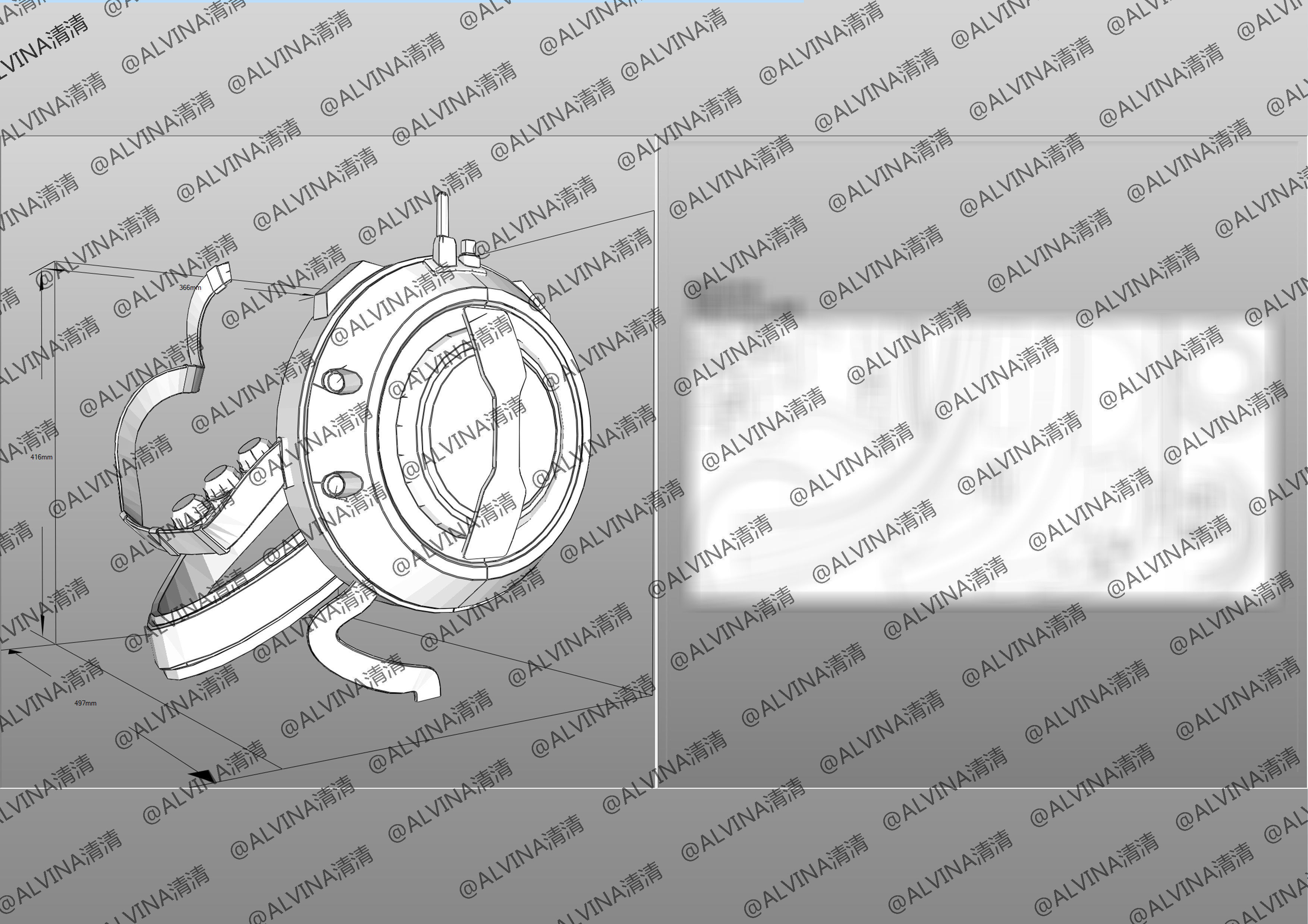 APEX Bloodhound level3proxytest Armor - DIY Cosplay Pepakura Low-poly 3D model_15