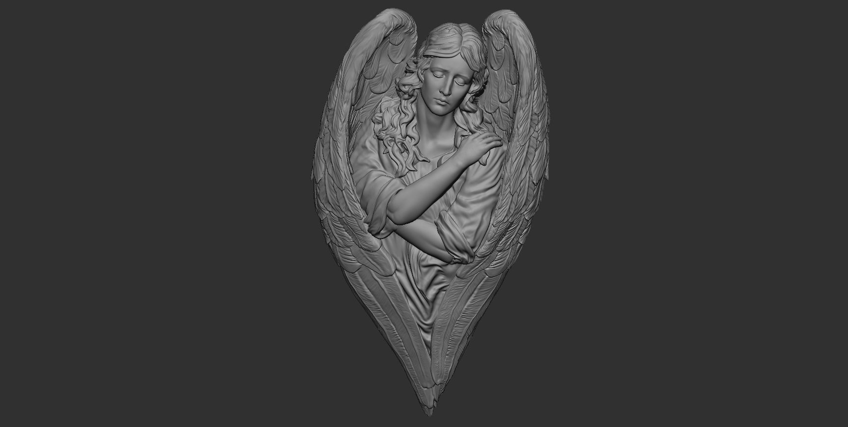 Angel relief 06 3D print model_17