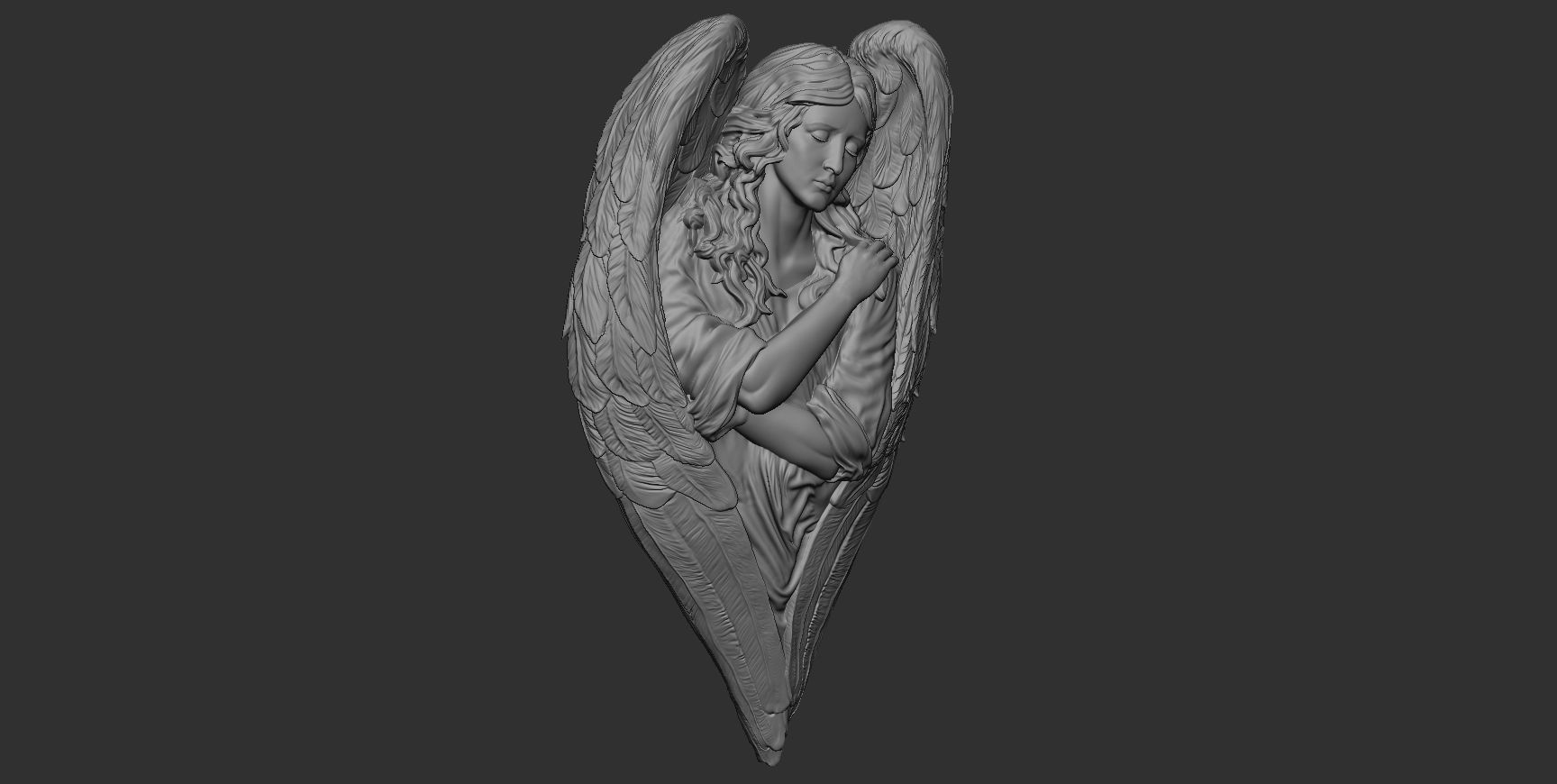 Angel relief 06 3D print model_5