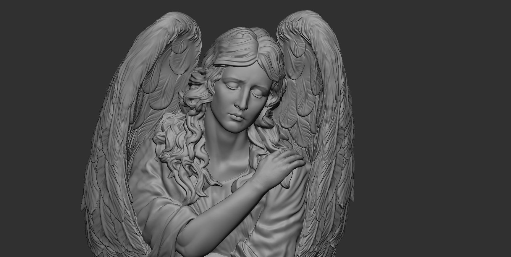 Angel relief 06 3D print model_18