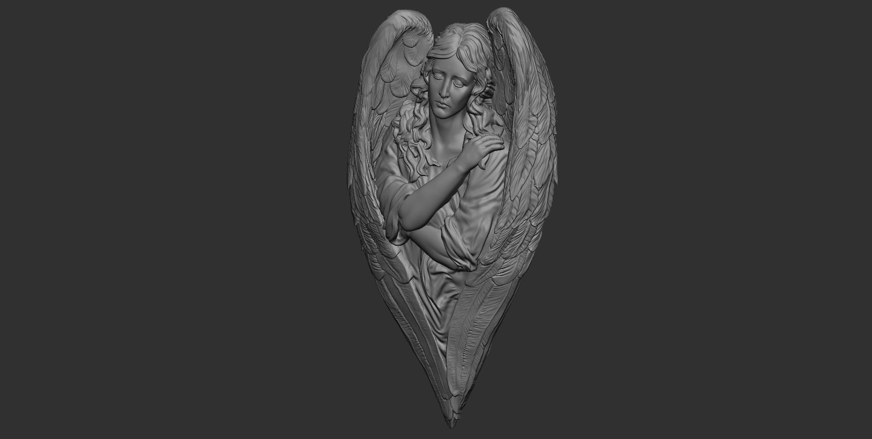 Angel relief 06 3D print model_16