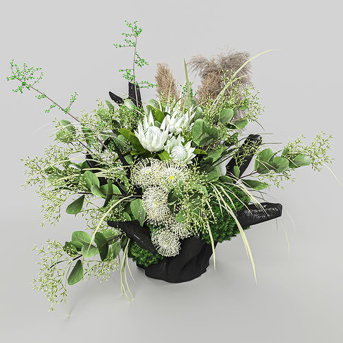 Modern Artistic Floral Arrangement 3D model