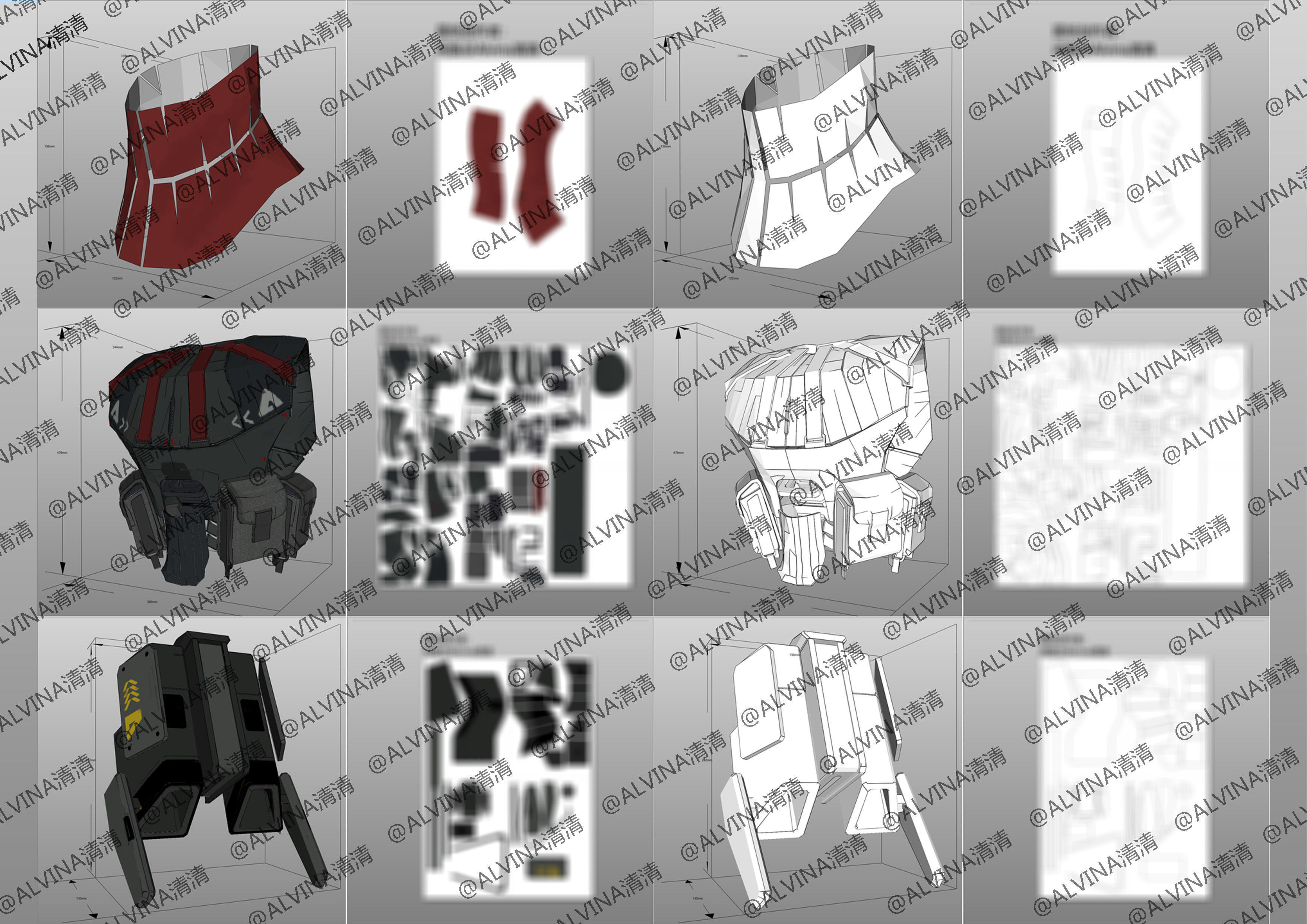 APEX Legends Revenant Primary Armor - DIY Cosplay Pepakura Foam Low-poly 3D model_5