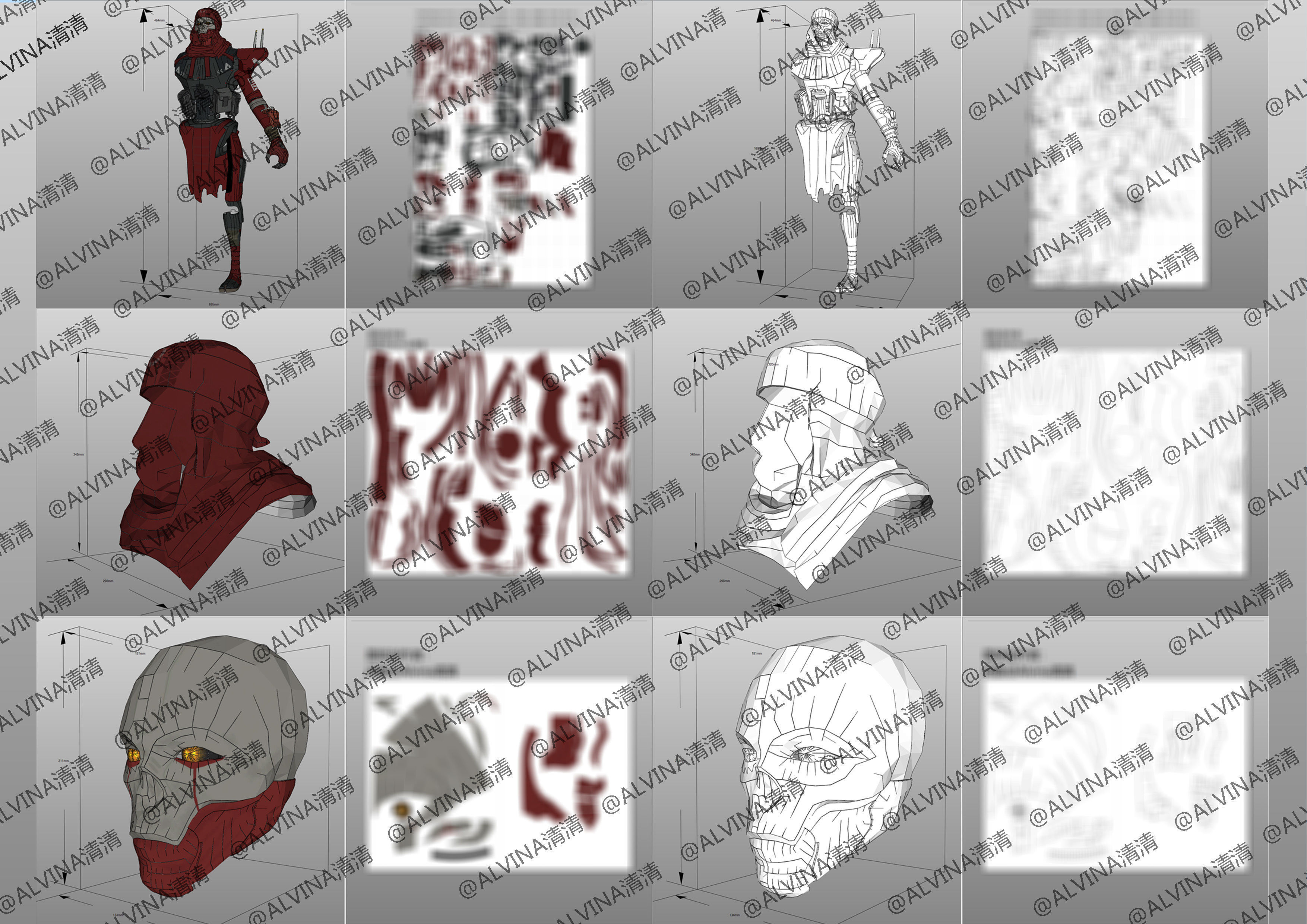 APEX Legends Revenant Primary Armor - DIY Cosplay Pepakura Foam Low-poly 3D model_4