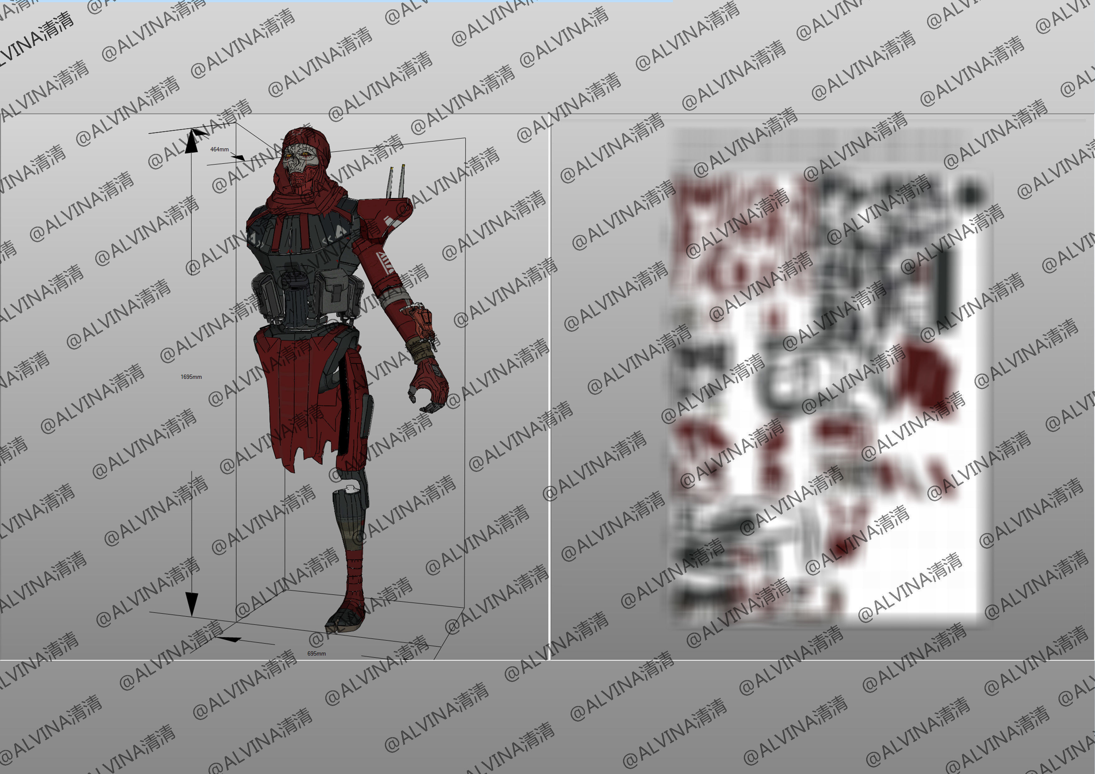 APEX Legends Revenant Primary Armor - DIY Cosplay Pepakura Foam Low-poly 3D model_9