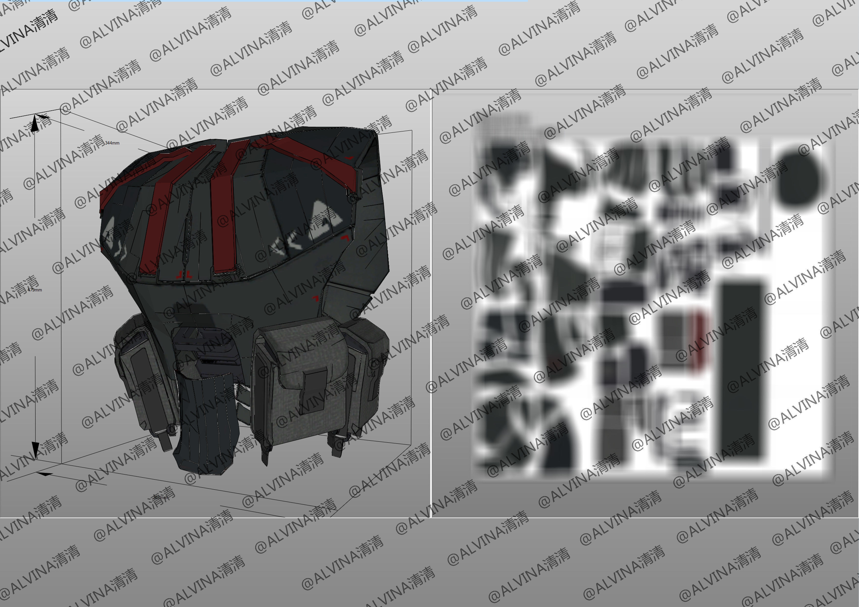 APEX Legends Revenant Primary Armor - DIY Cosplay Pepakura Foam Low-poly 3D model_17
