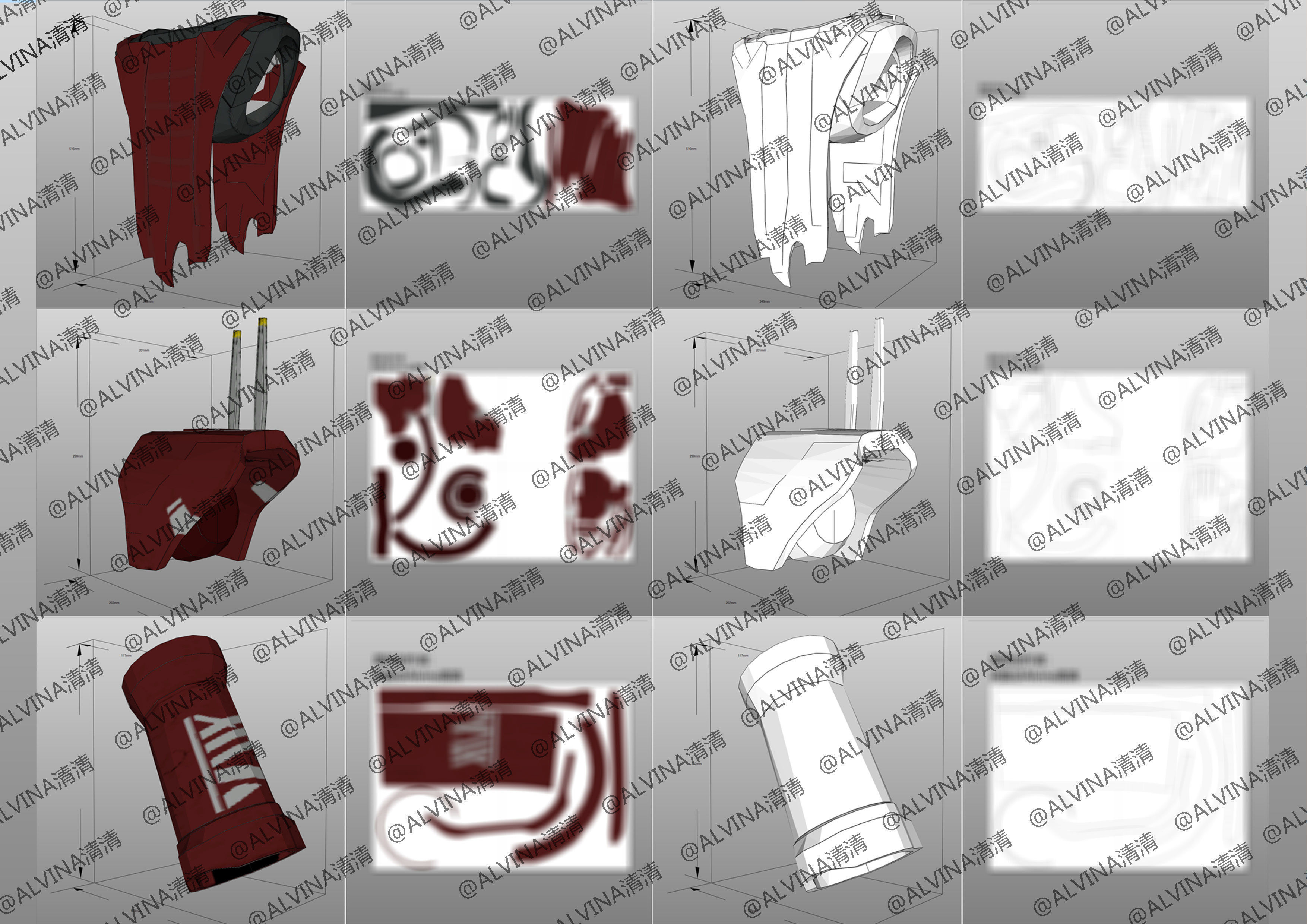 APEX Legends Revenant Primary Armor - DIY Cosplay Pepakura Foam Low-poly 3D model_6