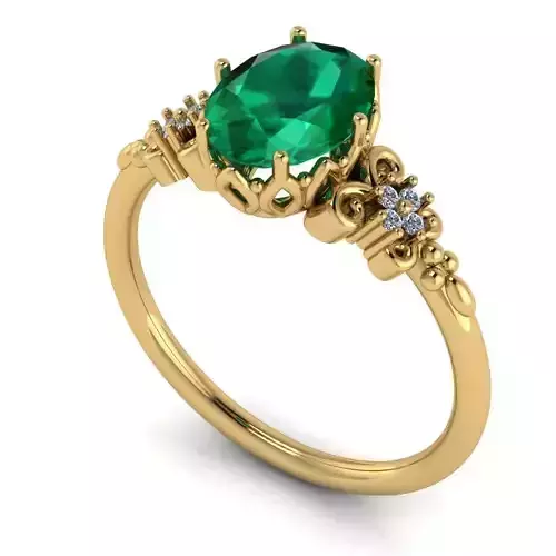 Oval 8x6 Emerald Ring