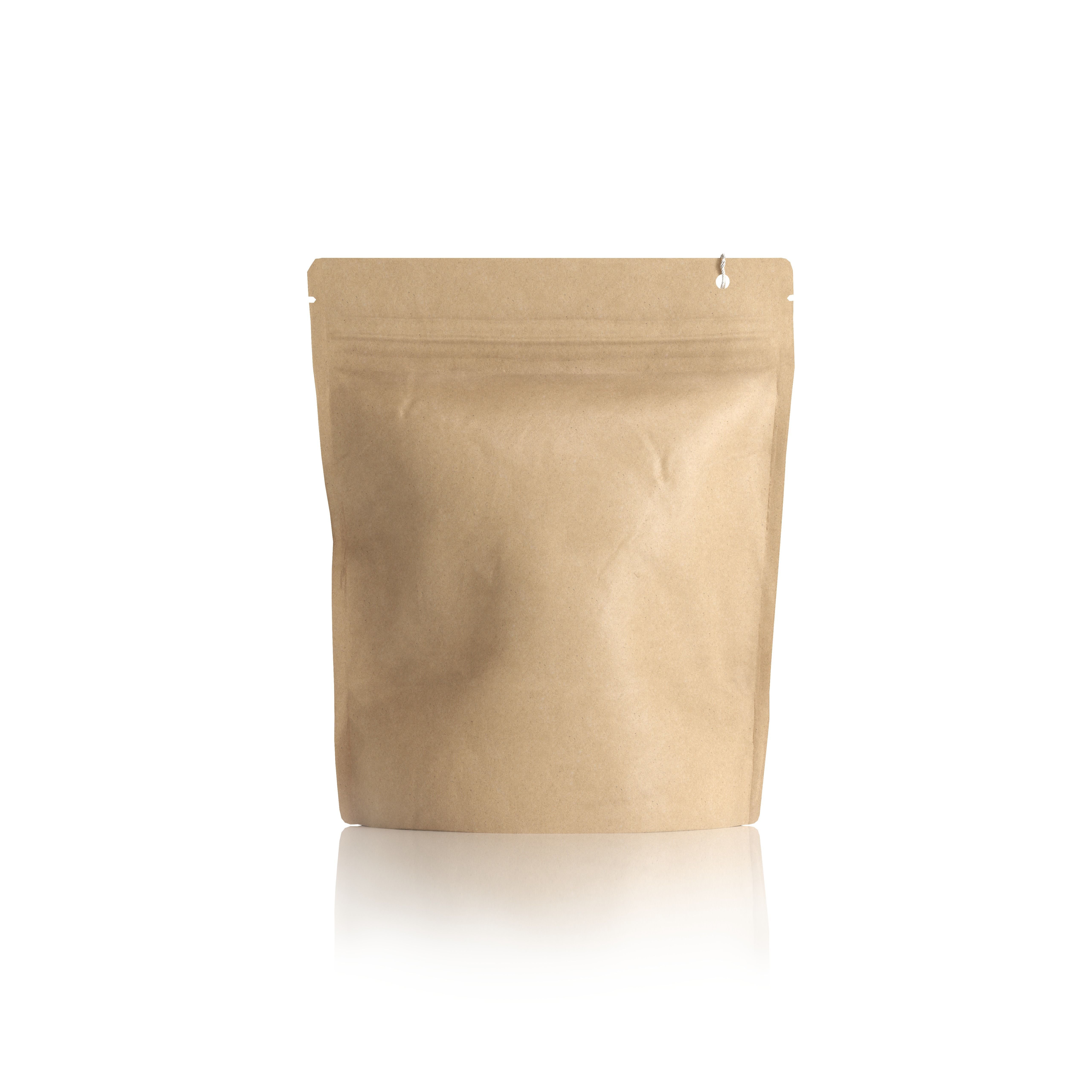 Realistic Kraft Paper Doypack with Label Mockup Low-poly 3D model_1