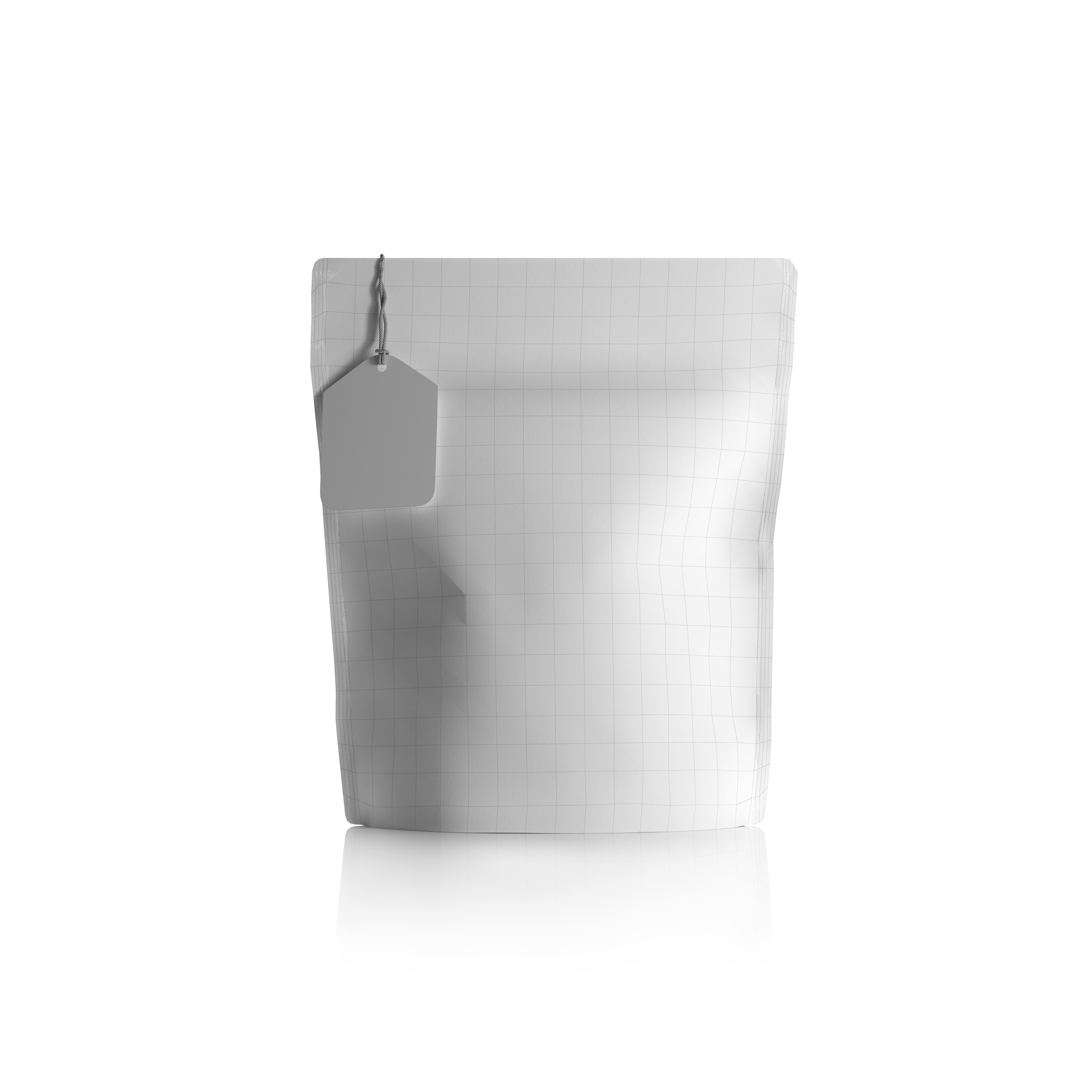 Realistic Kraft Paper Doypack with Label Mockup Low-poly 3D model_9