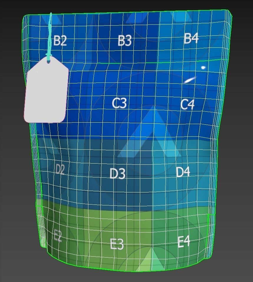 Realistic Kraft Paper Doypack with Label Mockup Low-poly 3D model_10