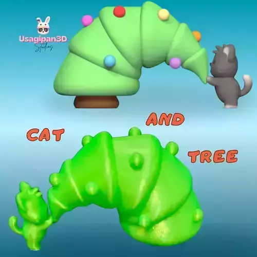 Cat and Tree 3D print model