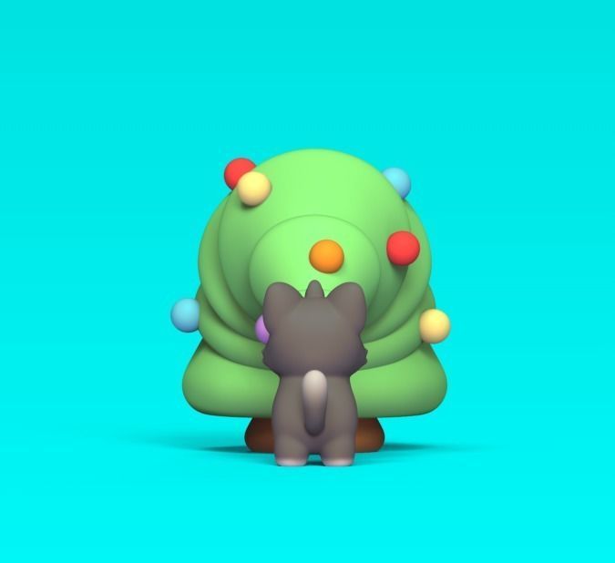 Cat and Tree 3D print model_4